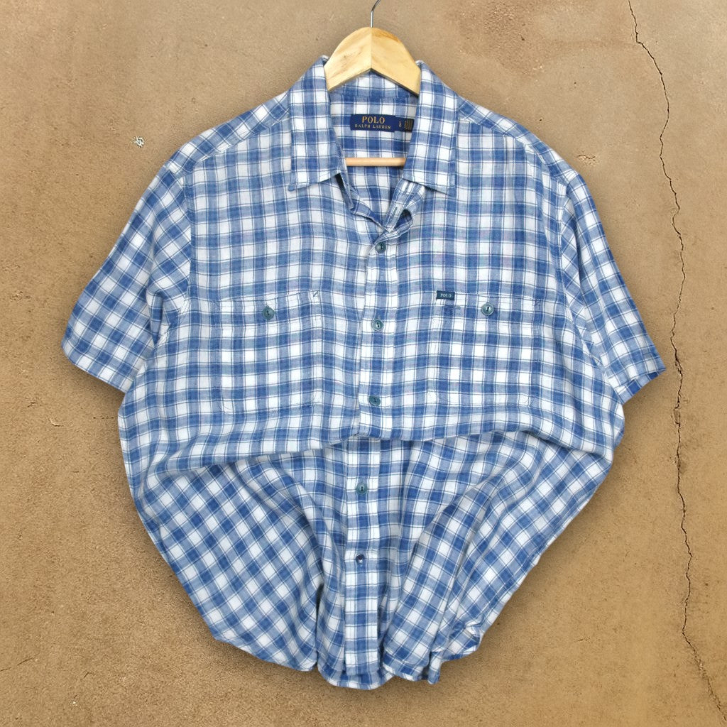 VINTAGE POLO RALPH LAUREN BUTTON-UP SHIRT - L