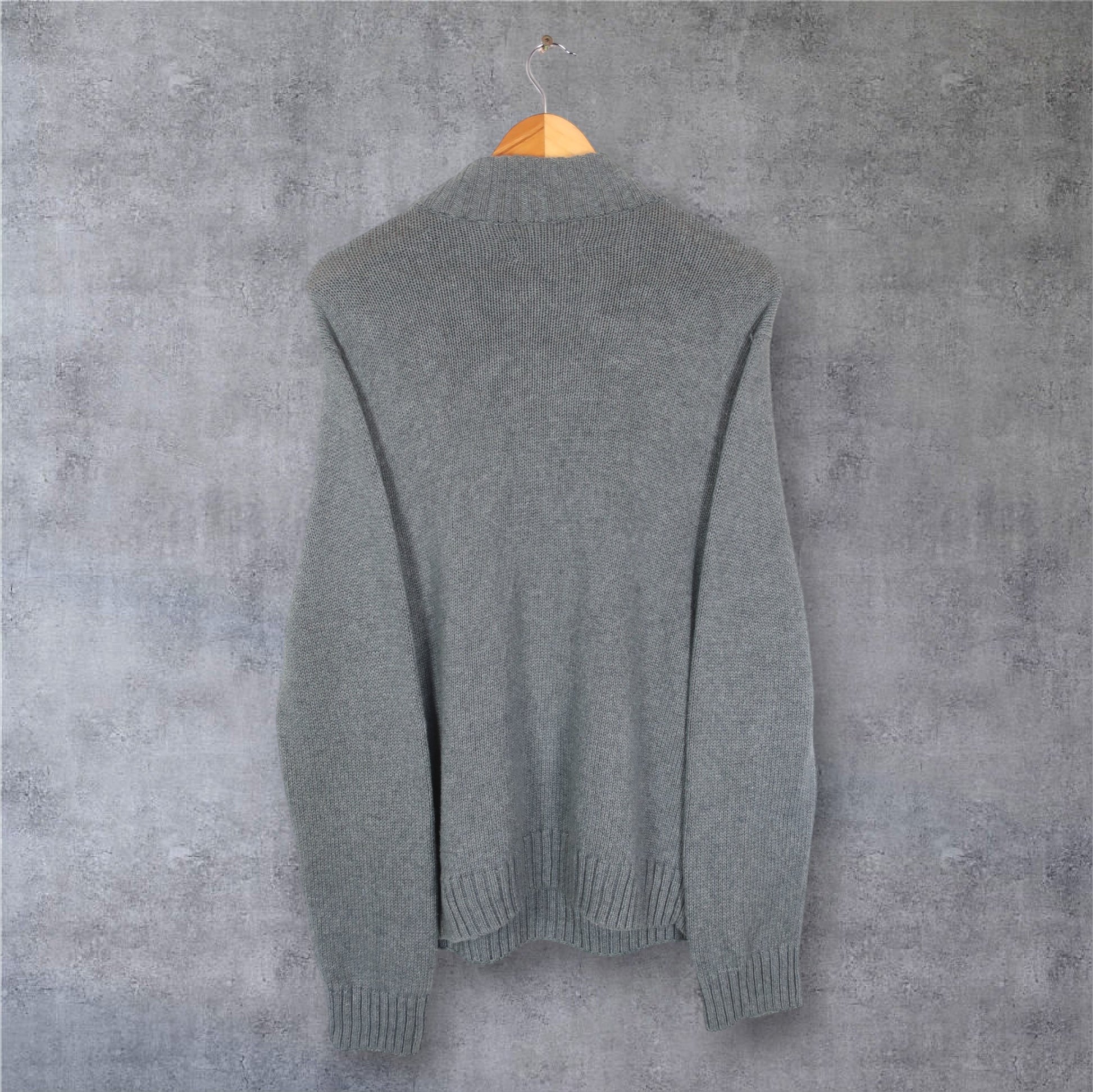 VINTAGE CHAPS KNIT 1/4 ZIP - L