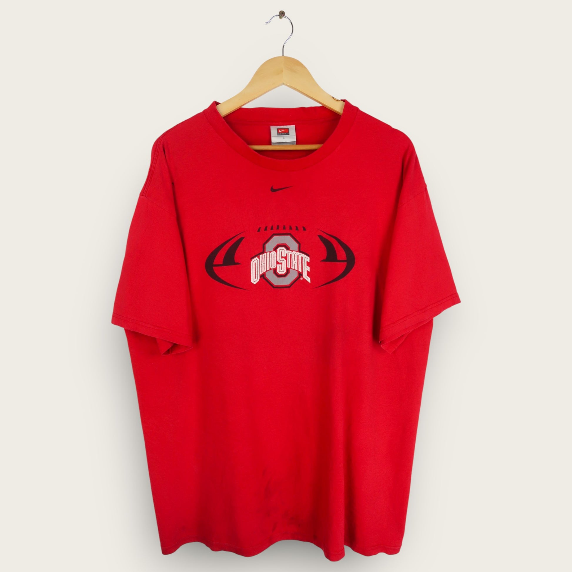 VINTAGE NIKE "OHIO STATE FOOTBALL" T-SHIRT - L