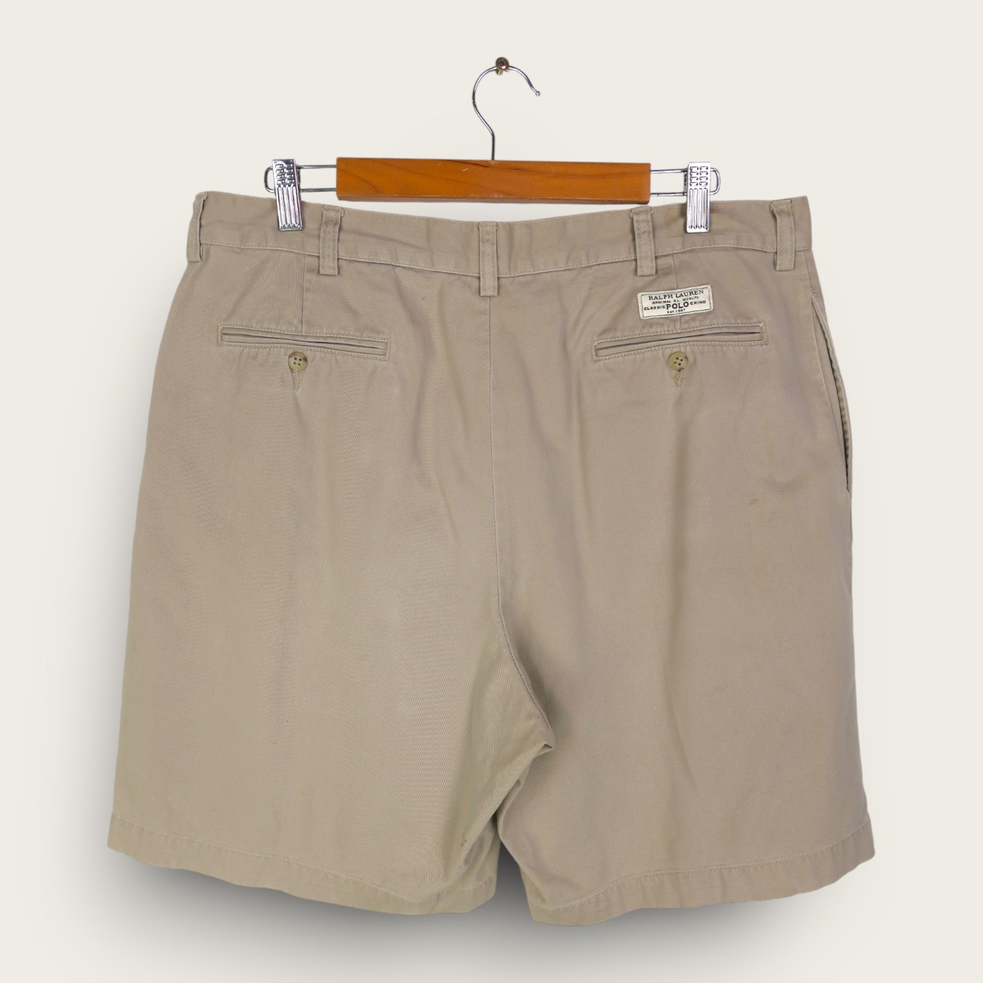 VINTAGE RALPH LAUREN PLEATED CHINO SHORTS - 36"