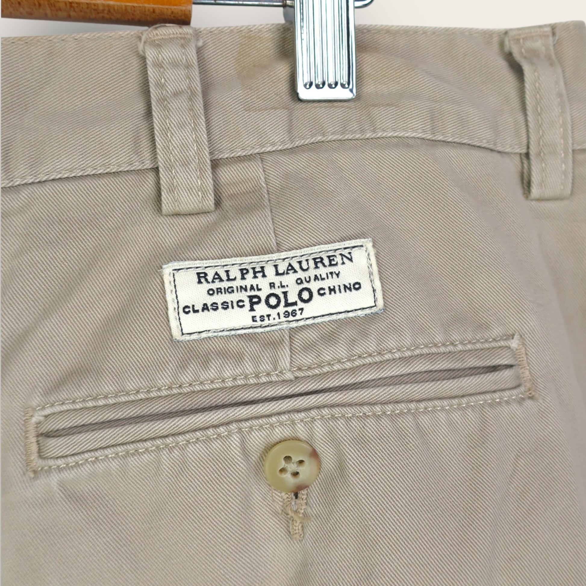 VINTAGE RALPH LAUREN PLEATED CHINO SHORTS - 36"