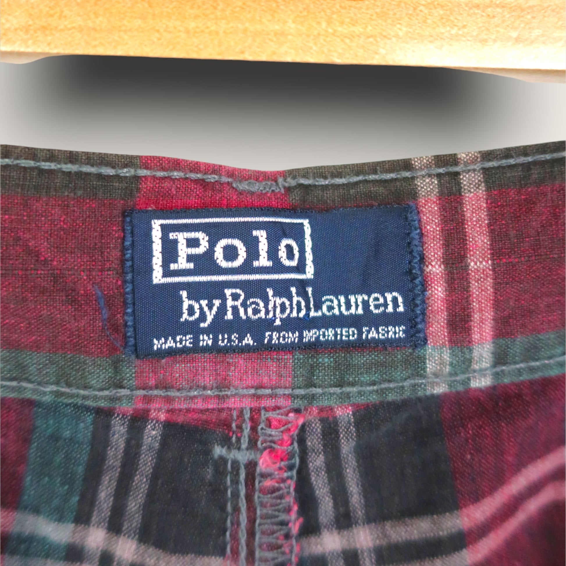 VINTAGE RALPH LAUREN PLAID SHORTS - 38"