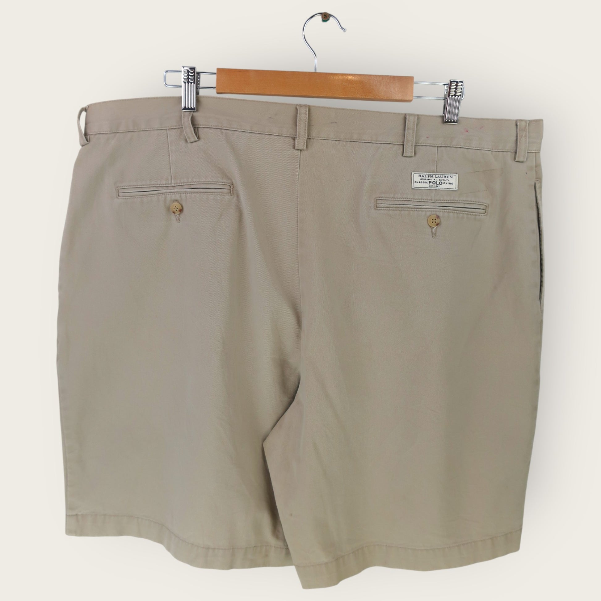 VINTAGE RALPH LAUREN PLEATED CHINO SHORTS - 42"