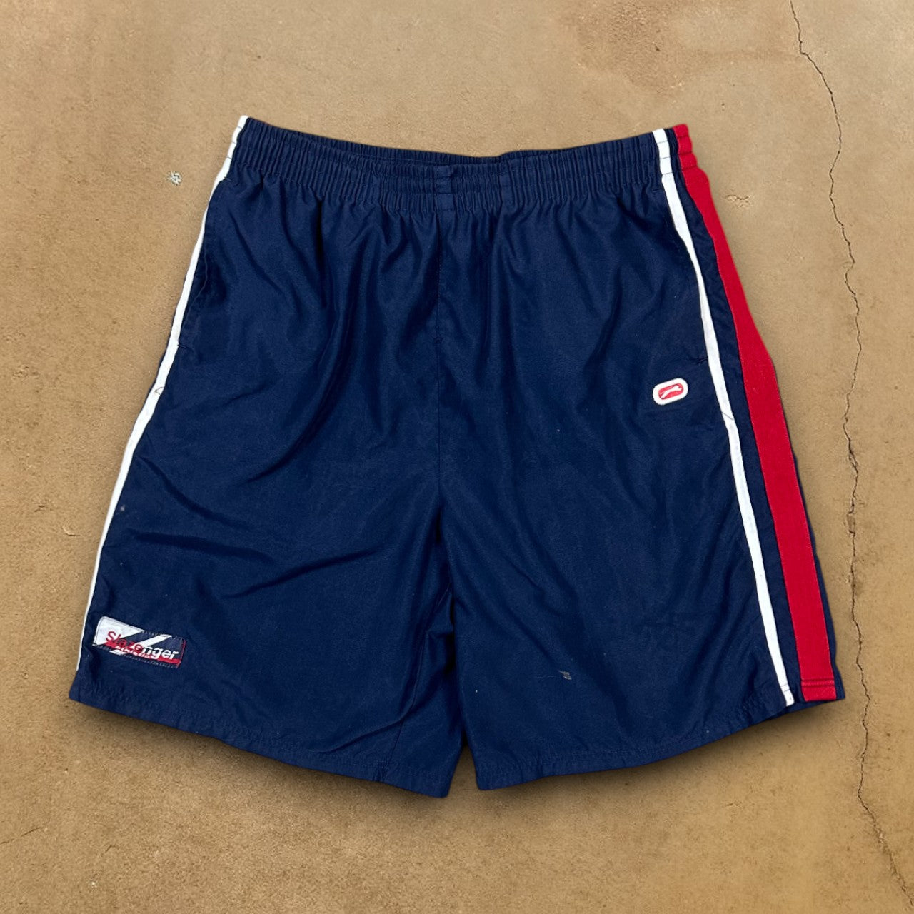 VINTAGE SLAZENGER TRACK SHORTS - L