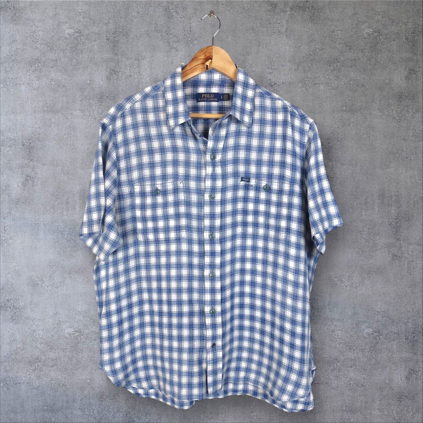 VINTAGE POLO RALPH LAUREN BUTTON-UP SHIRT - L