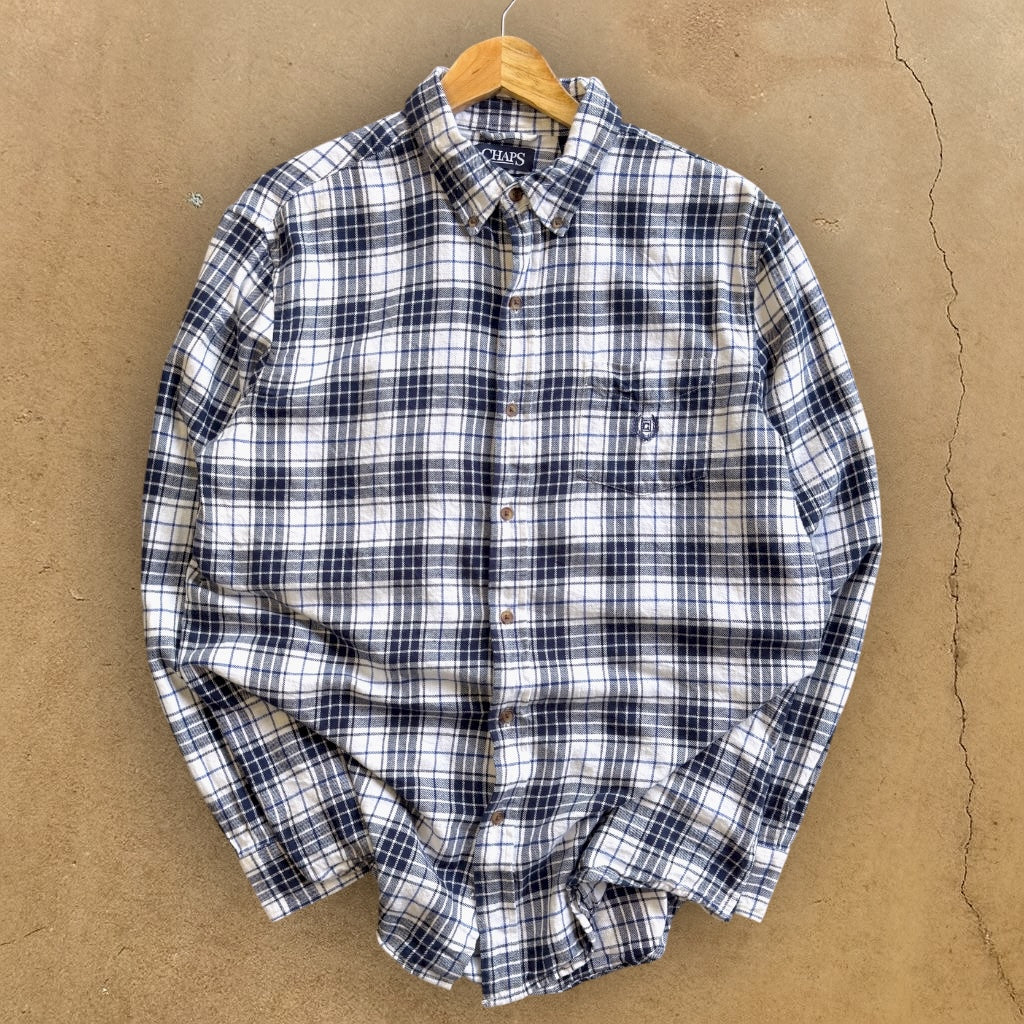 VINTAGE LONG-SLEEVE CHAPS BUTTON-UP SHIRT - L