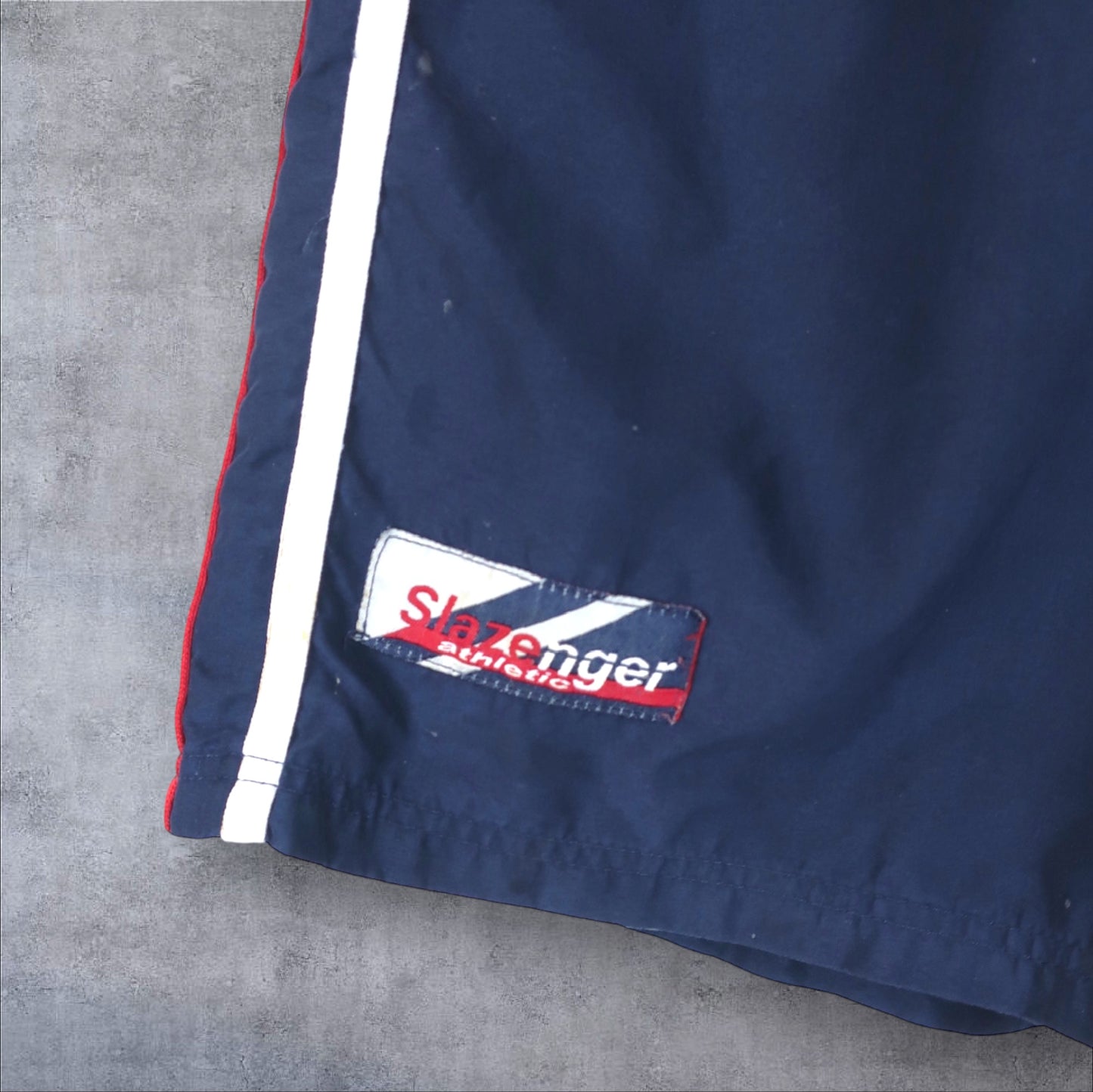 VINTAGE SLAZENGER TRACK SHORTS - L