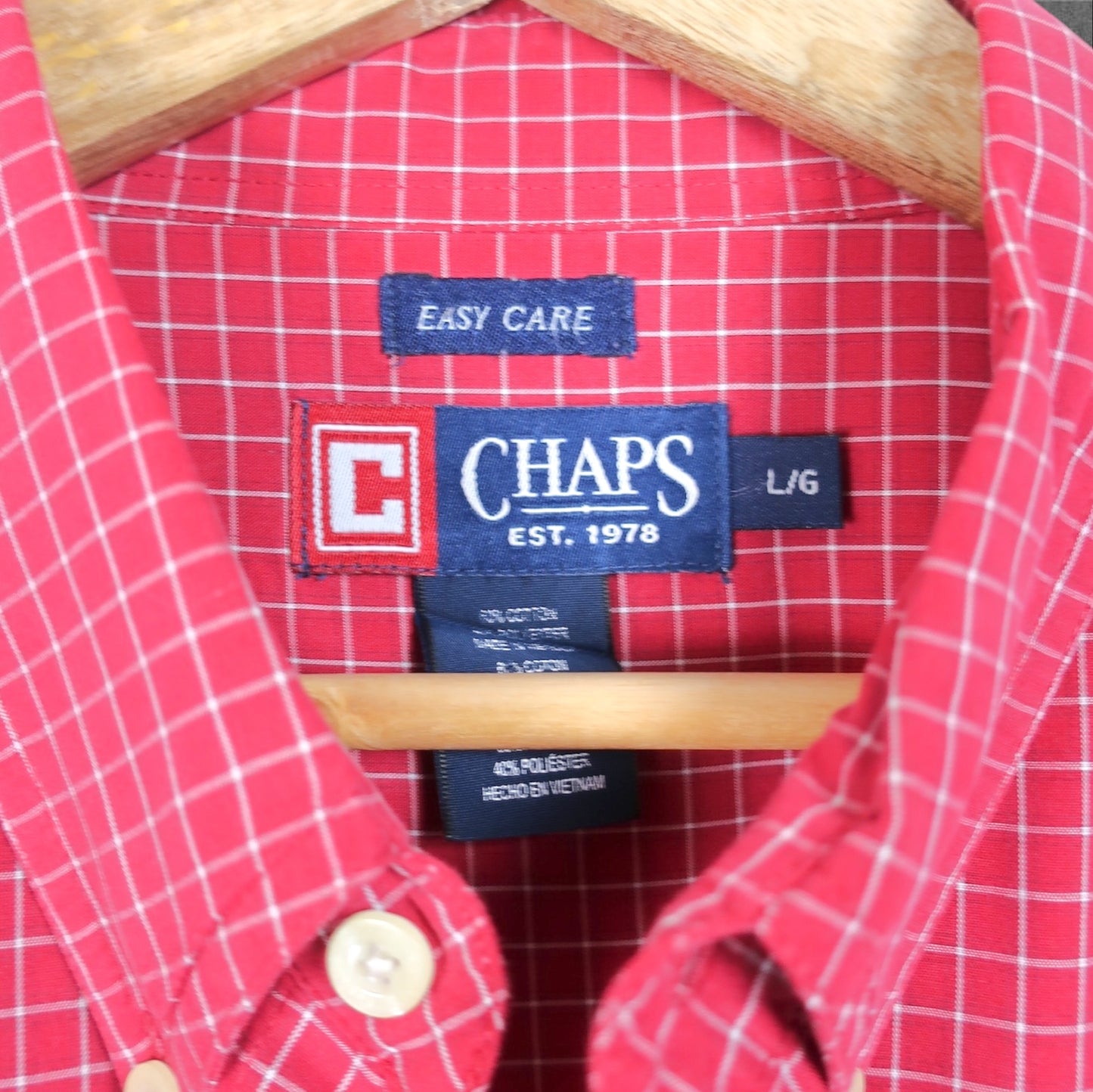 VINTAGE CHAPS LONG-SLEEVE BUTTON-UP SHIRT - L