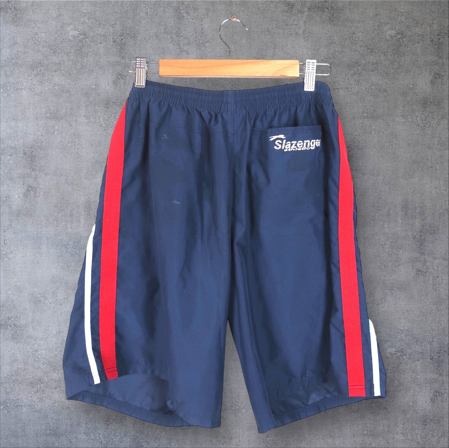 VINTAGE SLAZENGER TRACK SHORTS - L
