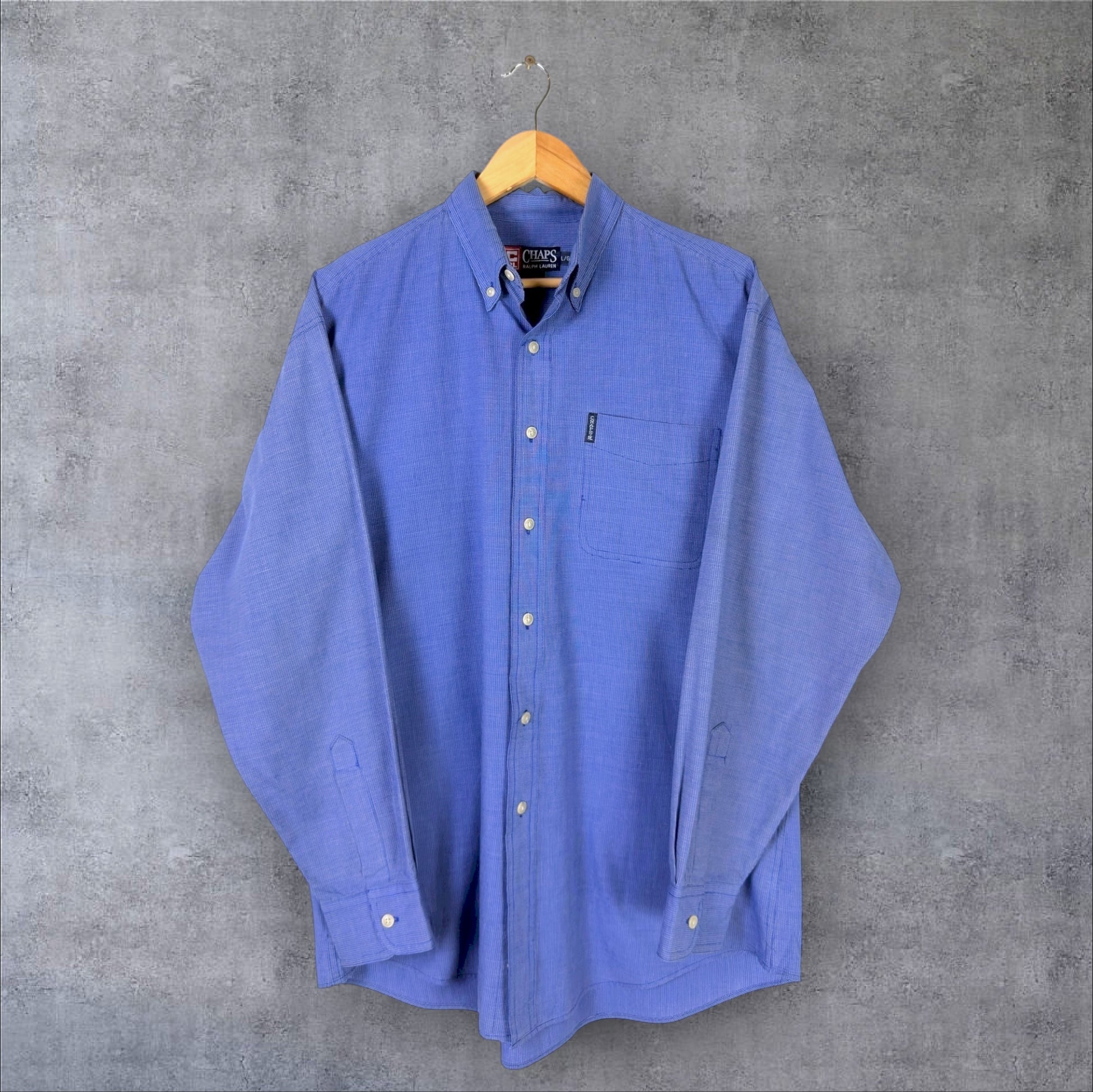 VINTAGE LONG-SLEEVE CHAPS RALPH LAUREN BUTTON-UP SHIRT - L