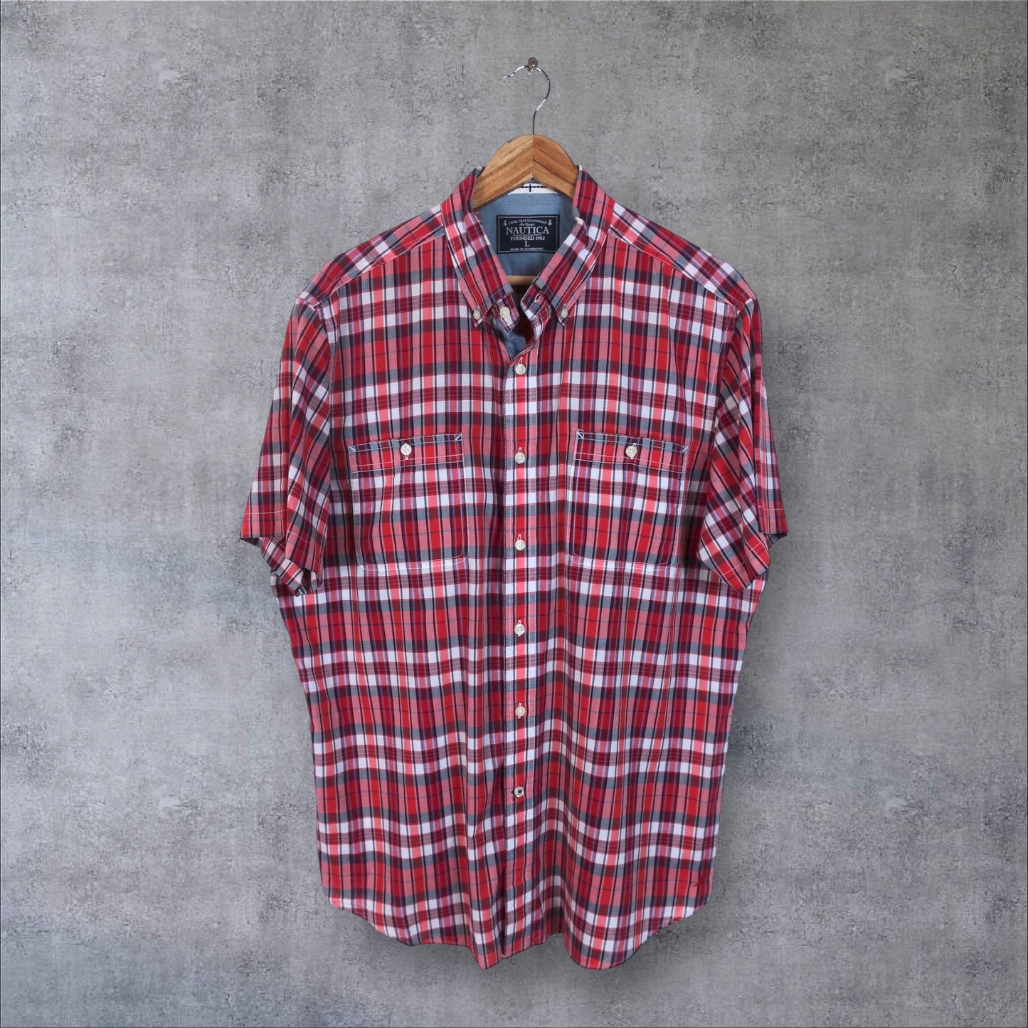 VINTAGE NAUTICA BUTTON-UP SHIRT - L