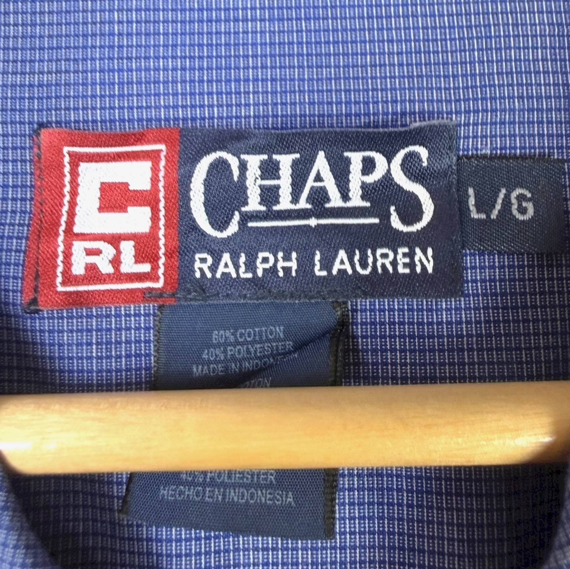 VINTAGE LONG-SLEEVE CHAPS RALPH LAUREN BUTTON-UP SHIRT - L