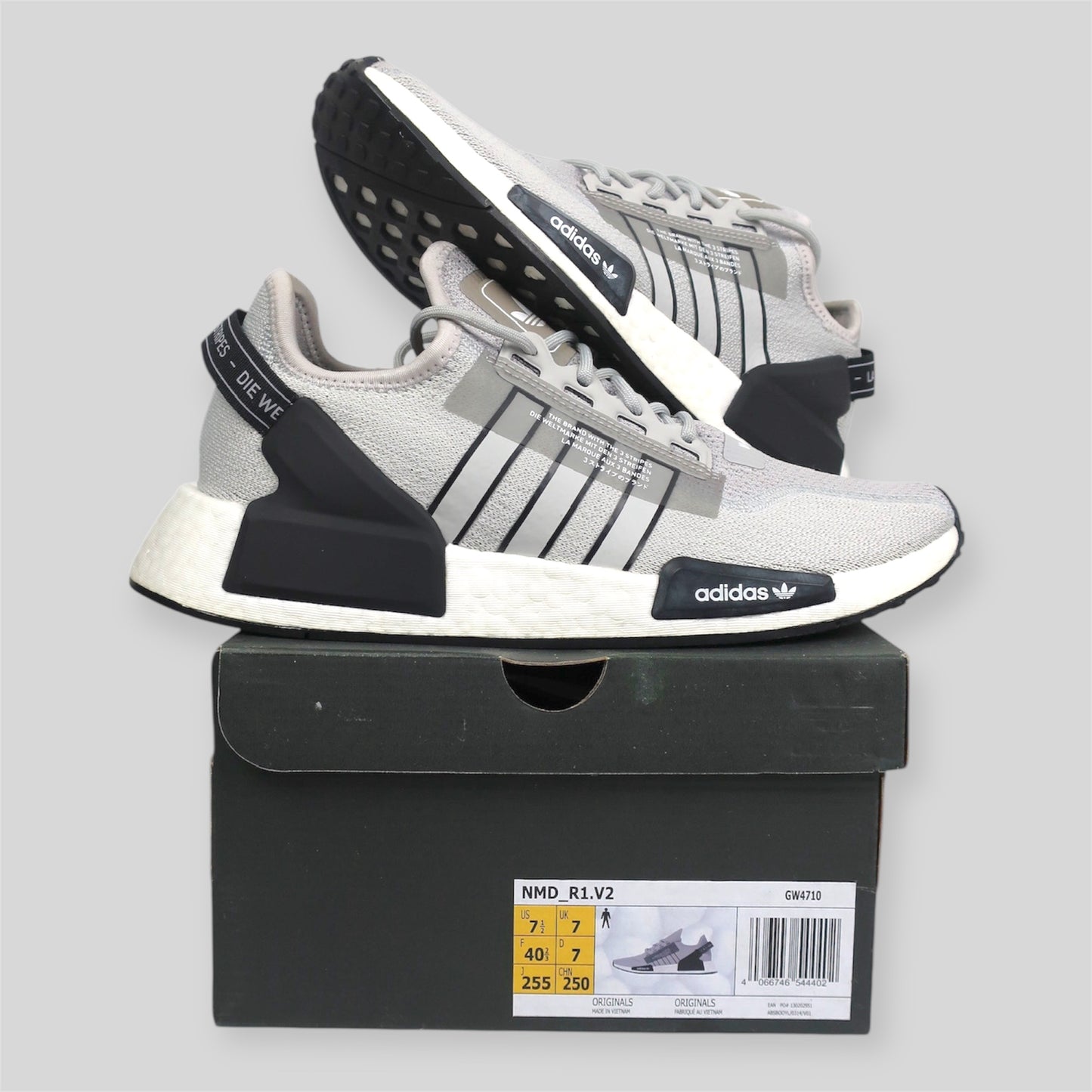 BRAND NEW GREY BLACK ADIDAS NMD R1 V2 - SIZE 8