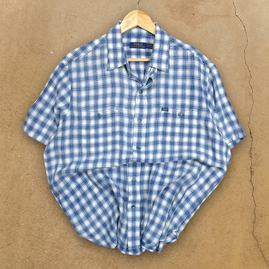 VINTAGE POLO RALPH LAUREN BUTTON-UP SHIRT - L