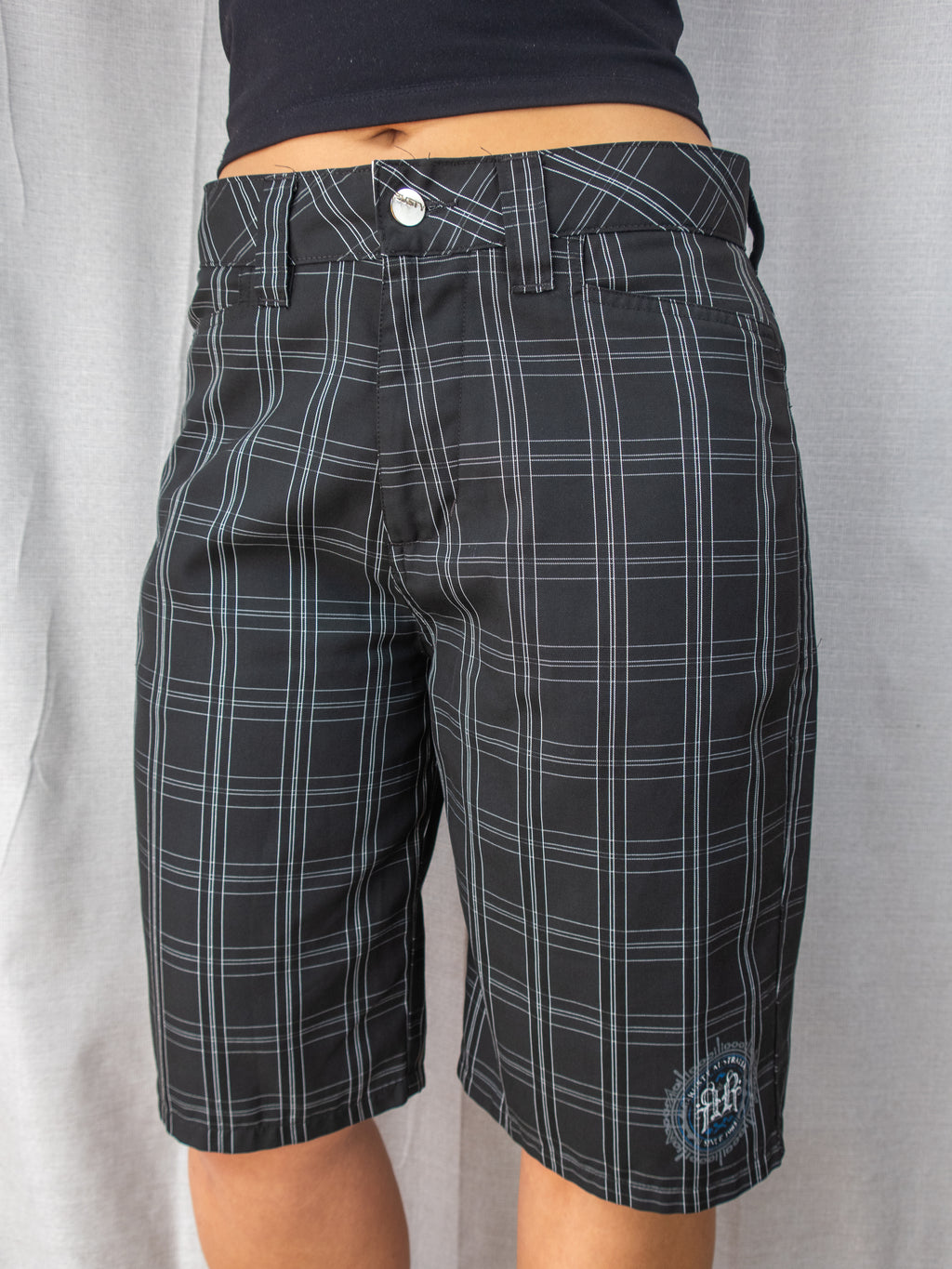 Y2K Rusty Shorts - Black Check - Size 8