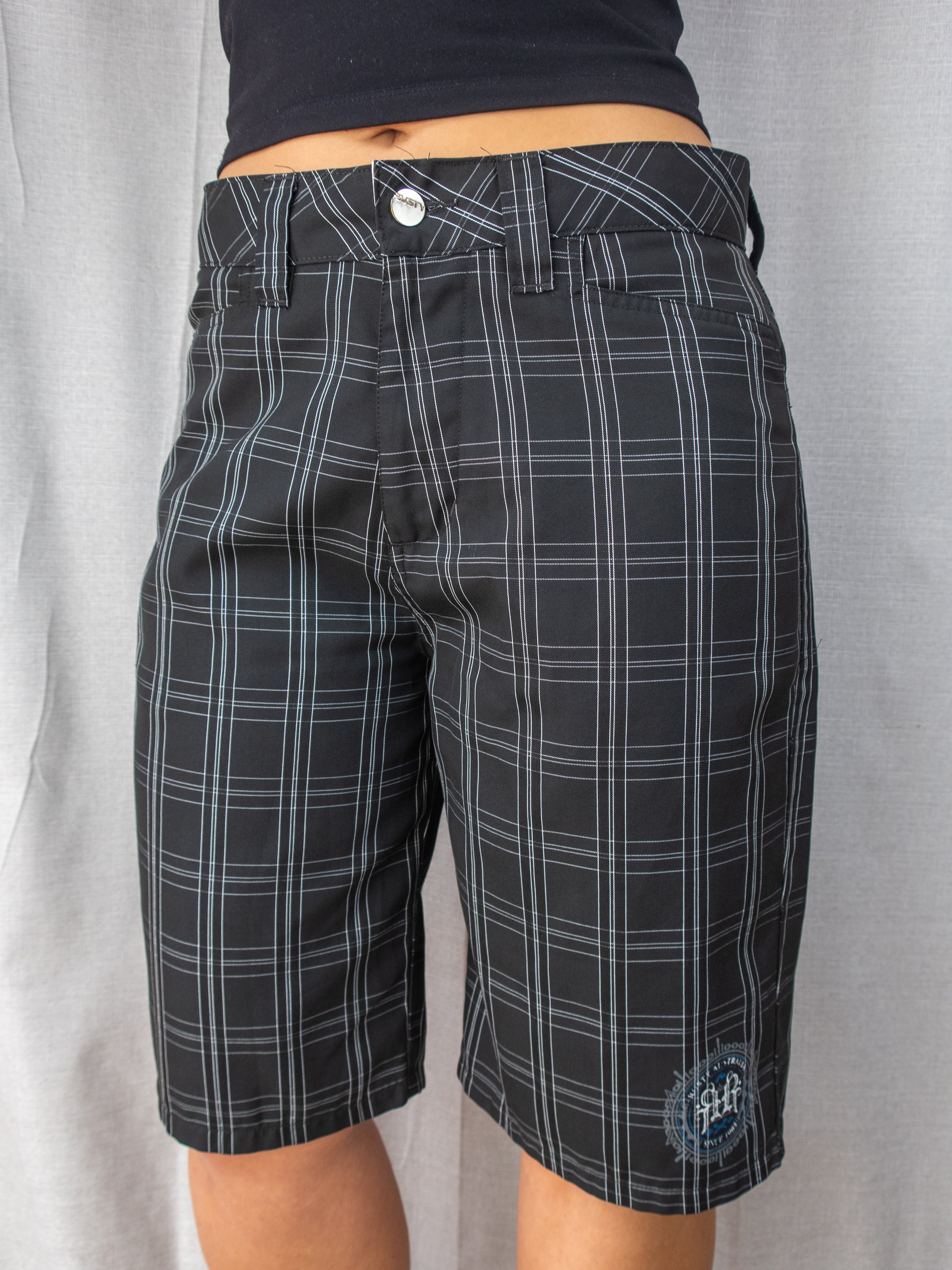 Y2K Rusty Shorts - Black Check - Size 8
