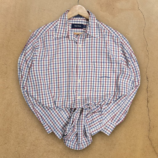 VINTAGE LONG-SLEEVE NAUTICA BUTTON-UP SHIRT - M/L