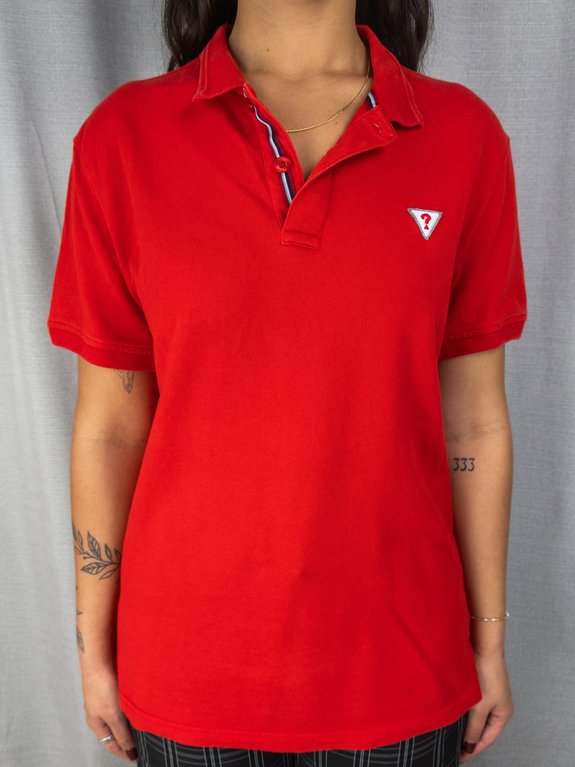 Guess Polo Shirt - Logo Detail - Size L