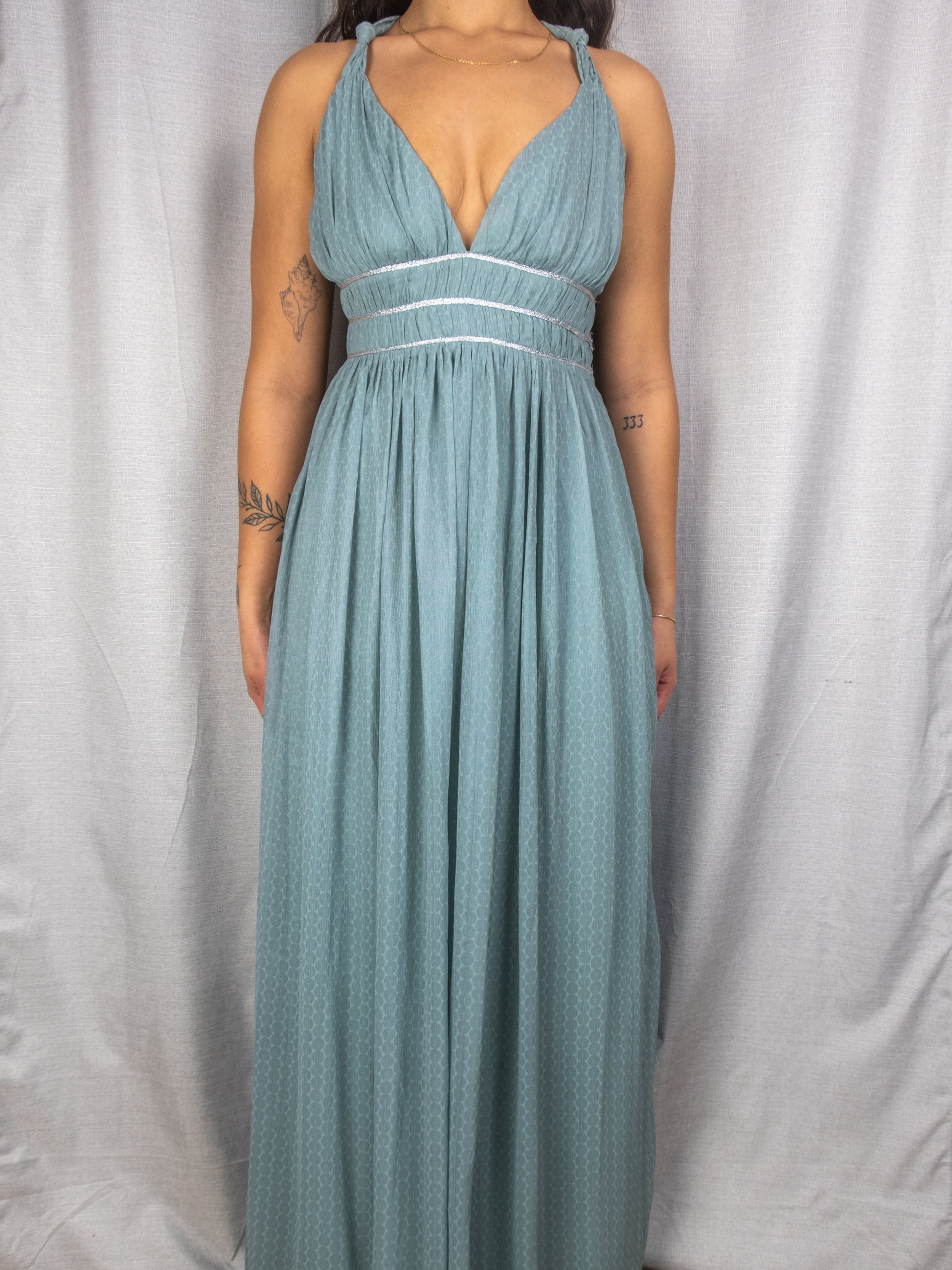 Martini Maxi Dress - Halter Chiffon - Size 8