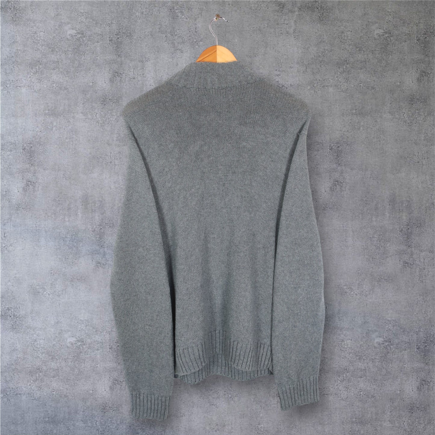 VINTAGE CHAPS KNIT 1/4 ZIP - L