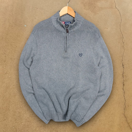VINTAGE CHAPS KNIT 1/4 ZIP - L