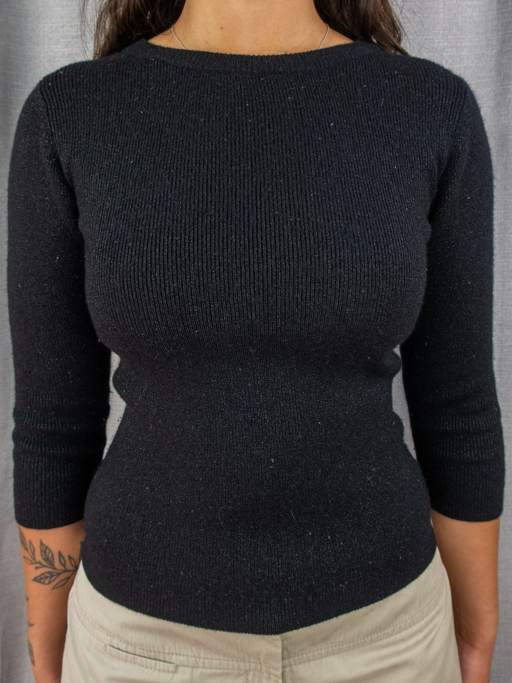 Y2K Equipment Knit Top - Black - Size S