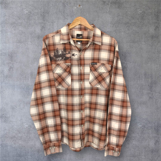 VINTAGE LONG-SLEEVE RIPCURL BUTTON-UP SHIRT - L