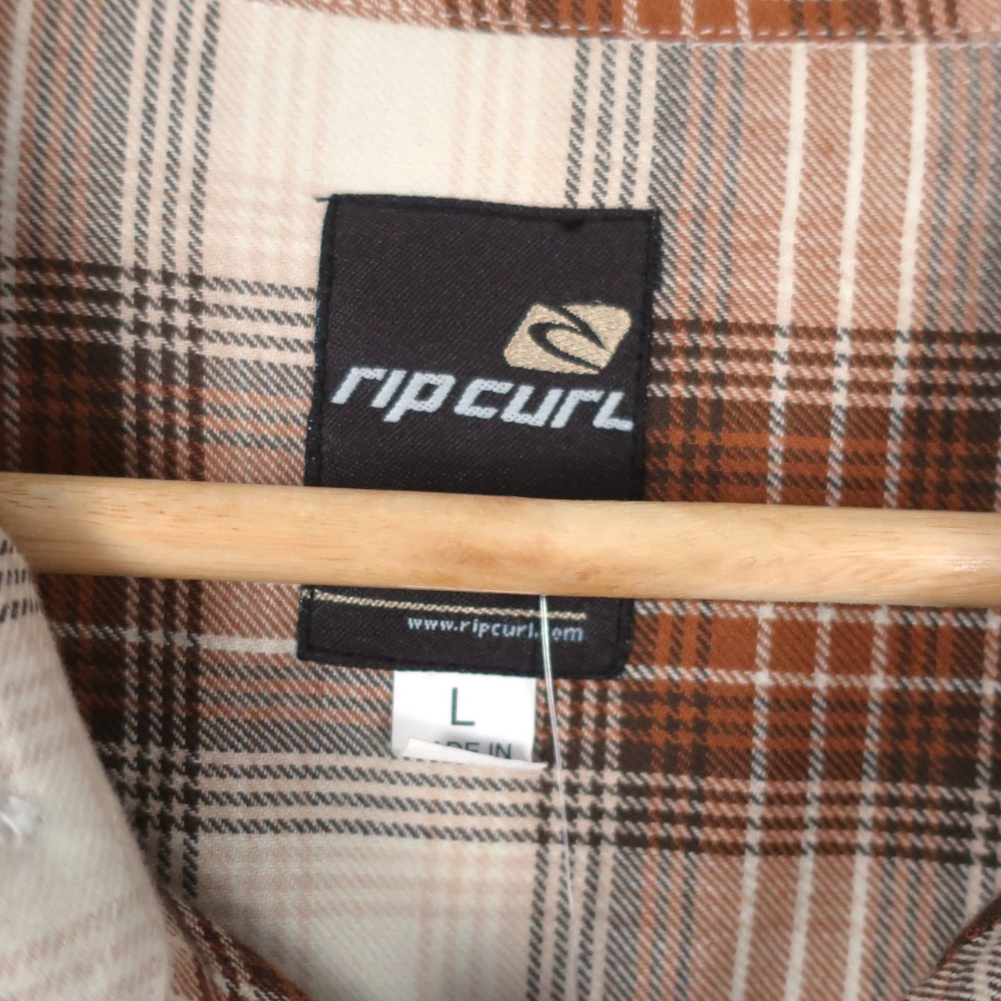 VINTAGE LONG-SLEEVE RIPCURL BUTTON-UP SHIRT - L