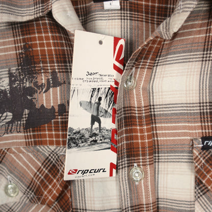 VINTAGE LONG-SLEEVE RIPCURL BUTTON-UP SHIRT - L