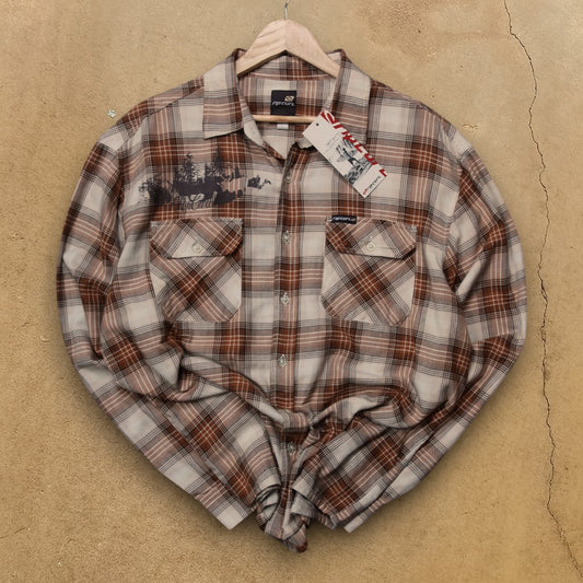VINTAGE LONG-SLEEVE RIPCURL BUTTON-UP SHIRT - L