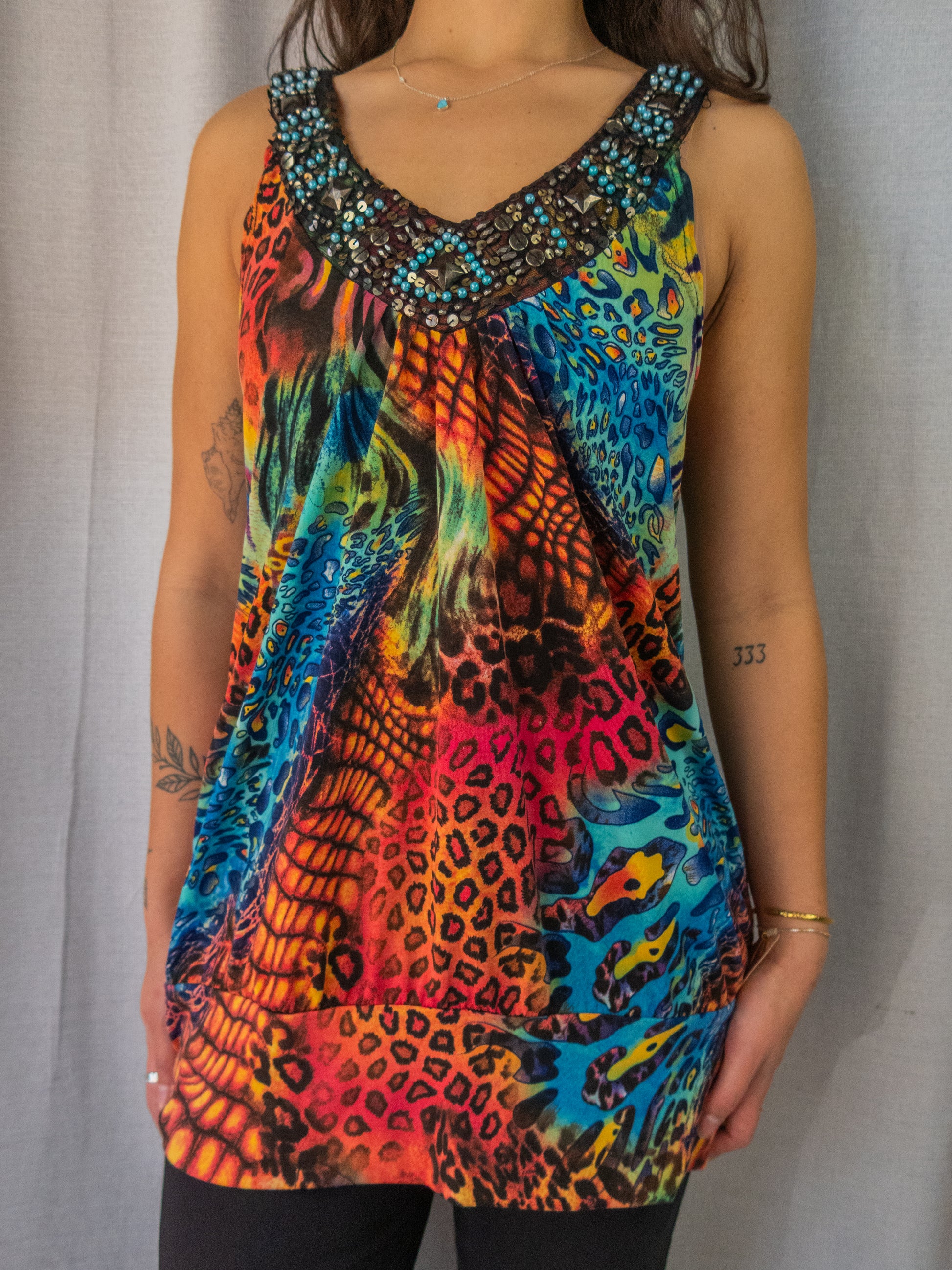 Y2K Crossroads Embellished Print Top - Multicolour - Size XXL