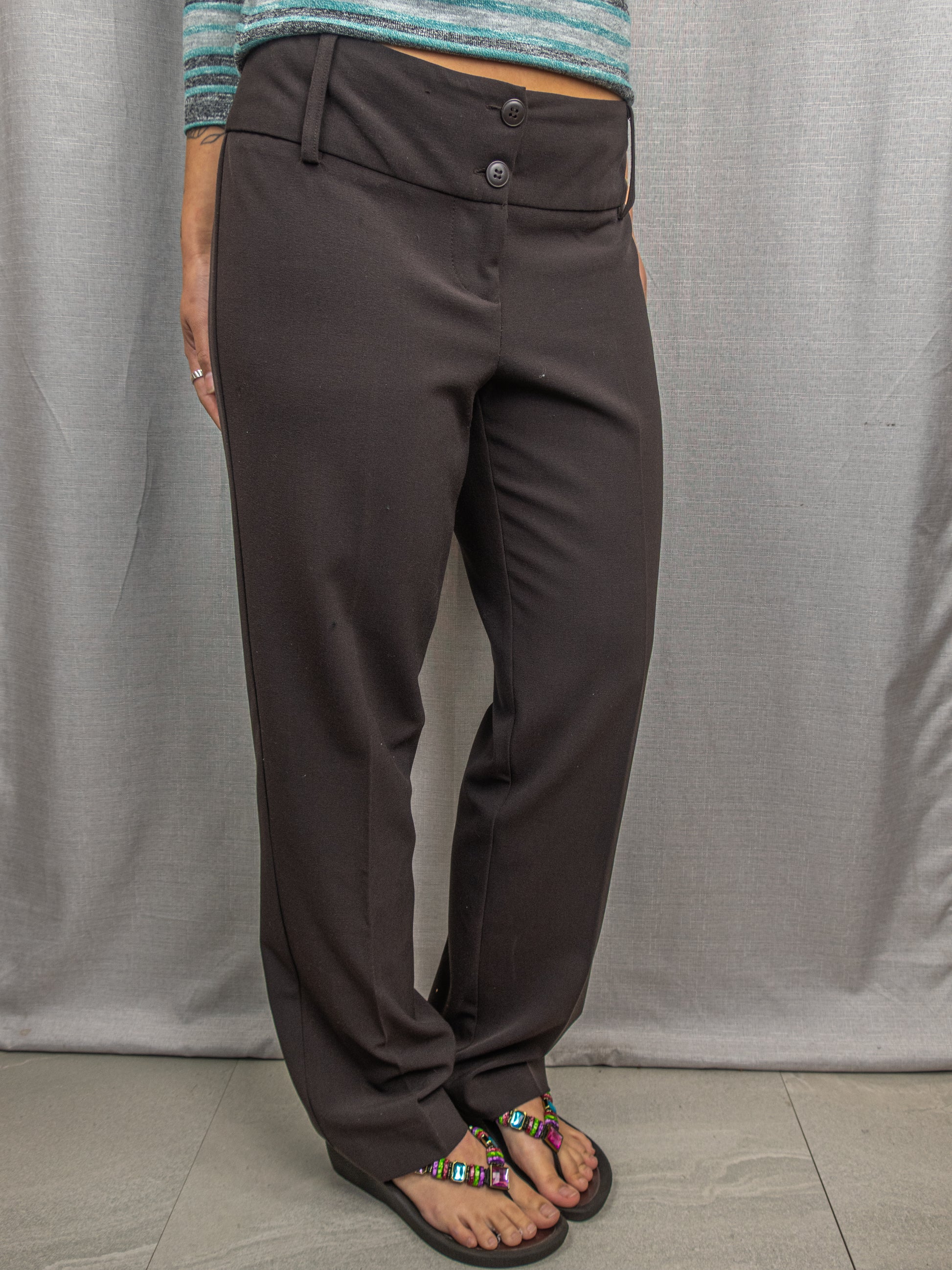 Y2K Hot Topic Tailored Pants - Brown Straight Leg - Size 12