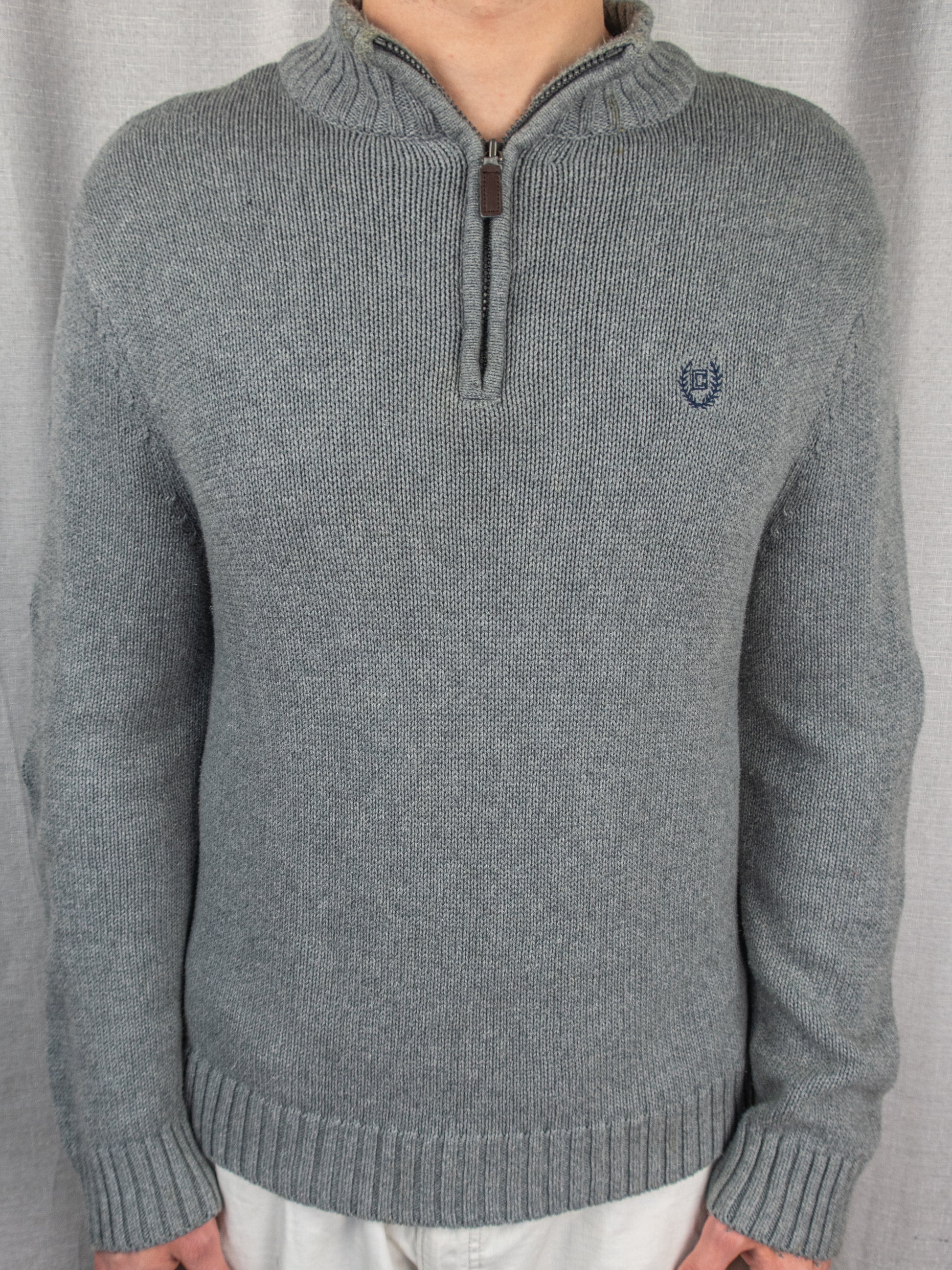 00's Chaps Knitted 1/4-Zip Sweatshirt - L