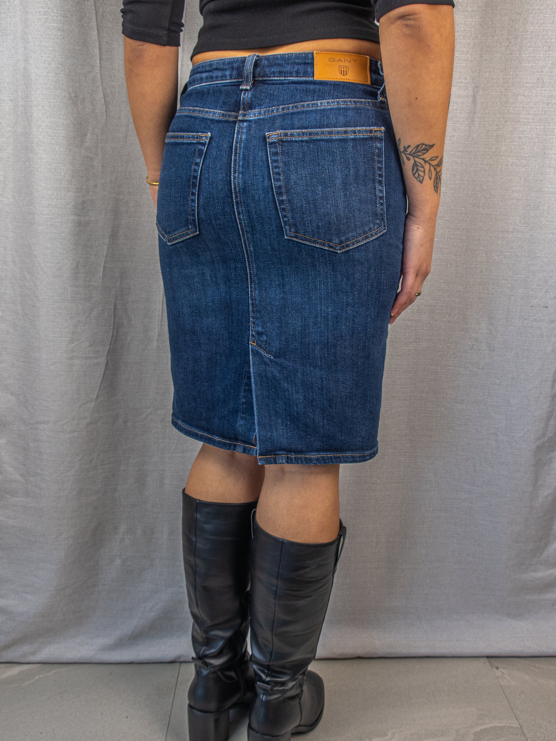 Gant Denim Midi Skirt - Classic Blue Wash - Size 8