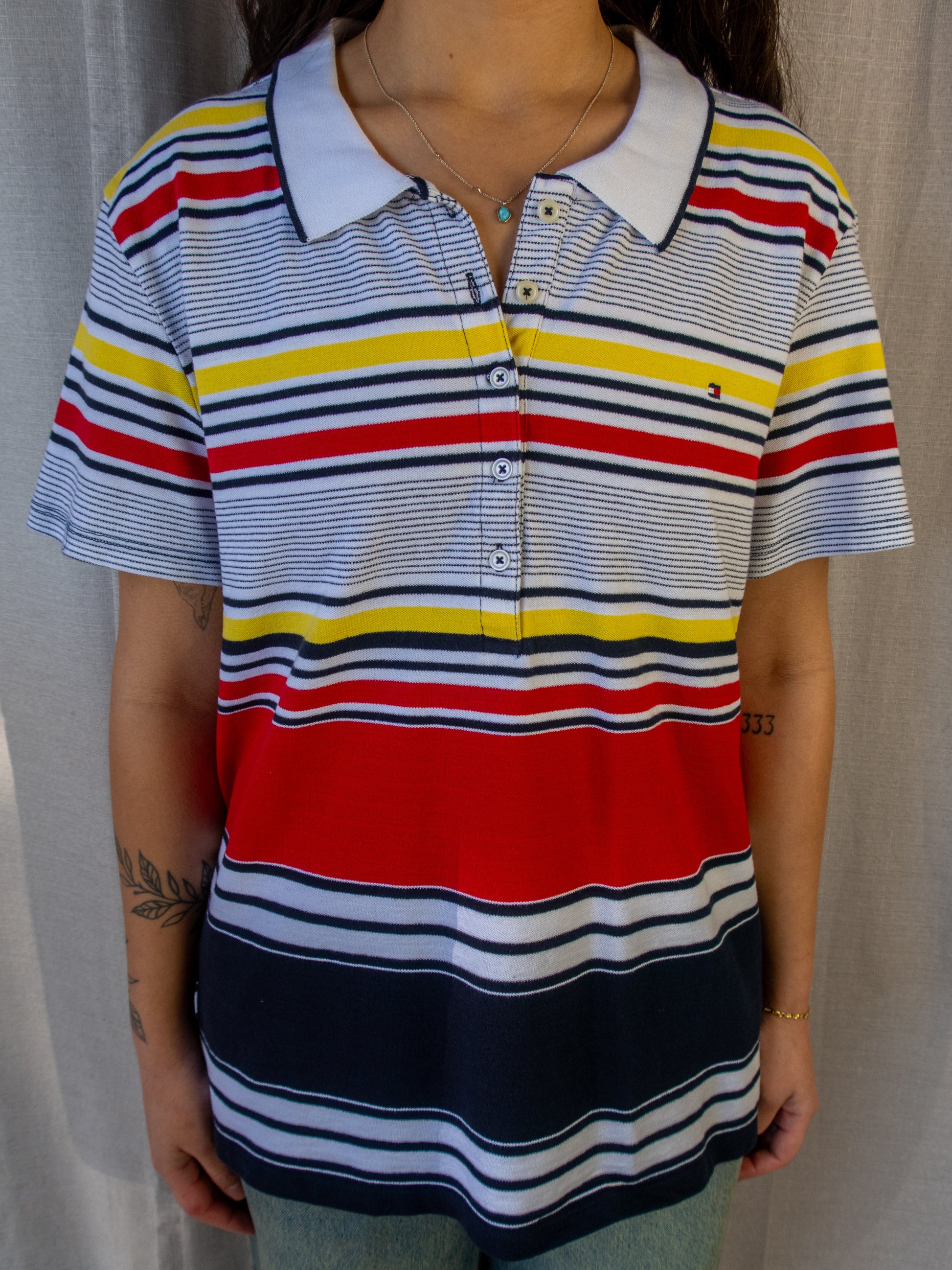 Tommy Hilfiger Polo Shirt - Striped Oversized - XXL