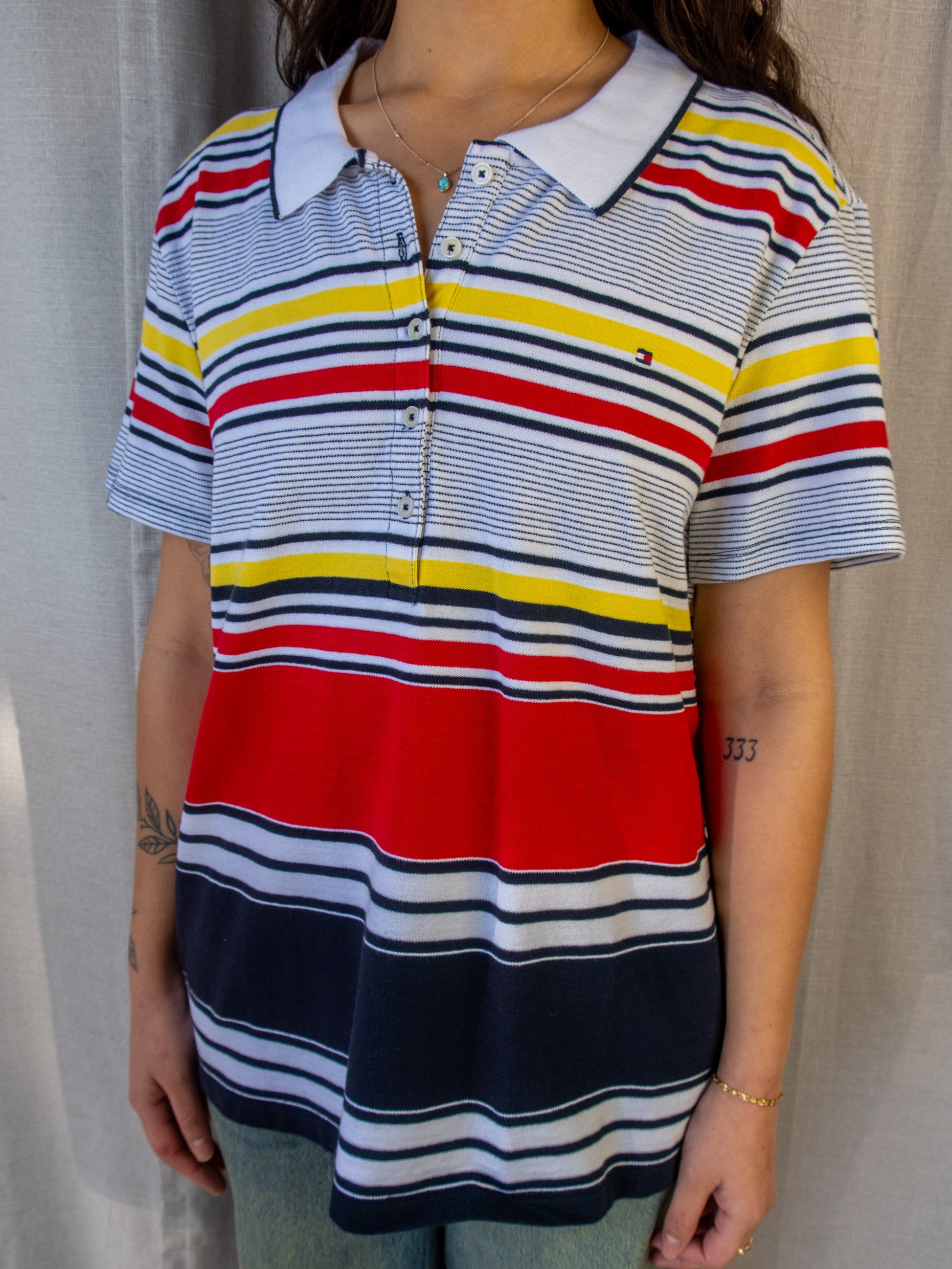 Tommy Hilfiger Polo Shirt - Striped Oversized - XXL