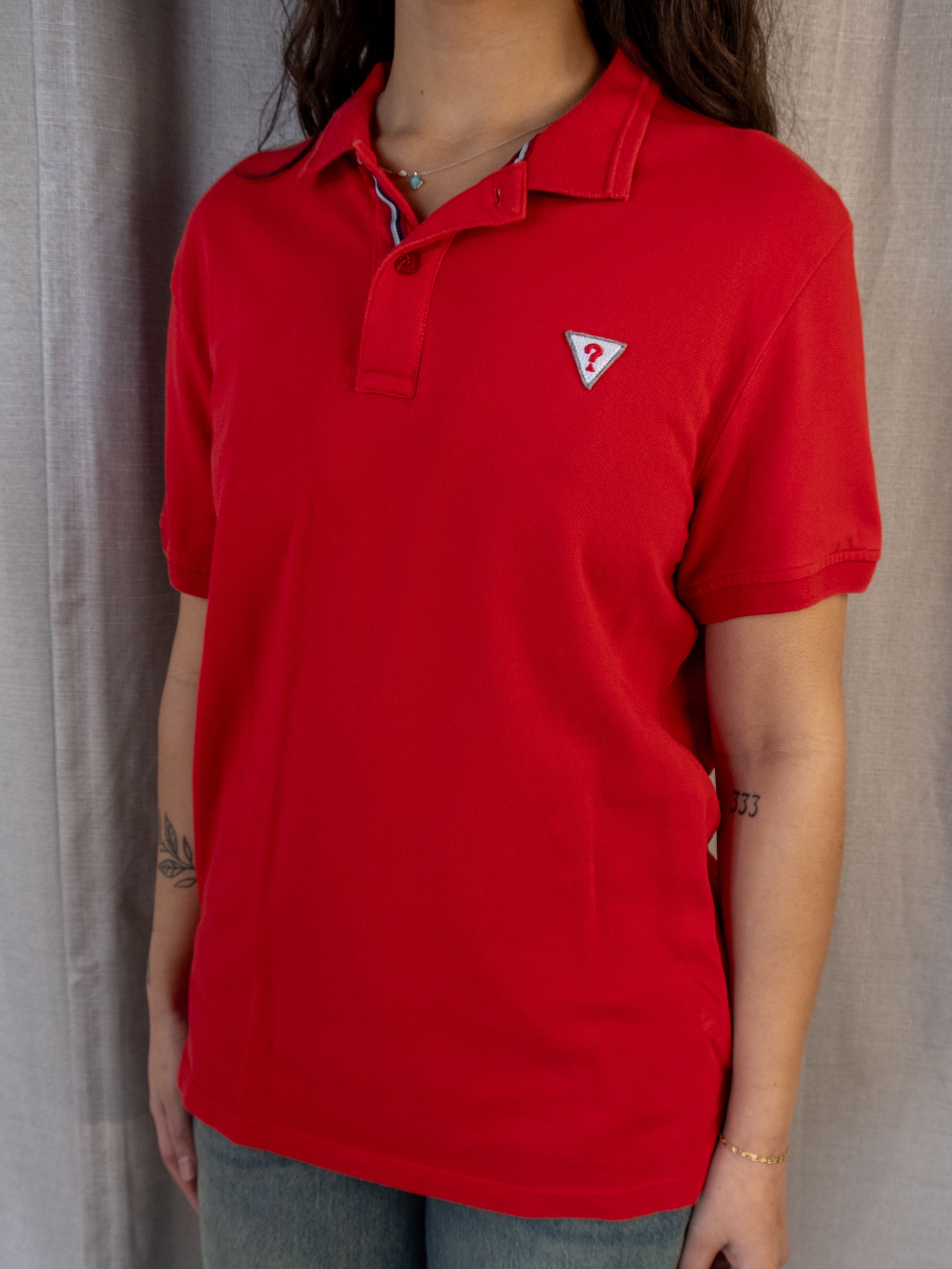 Guess Polo Shirt - Logo Detail - Size L