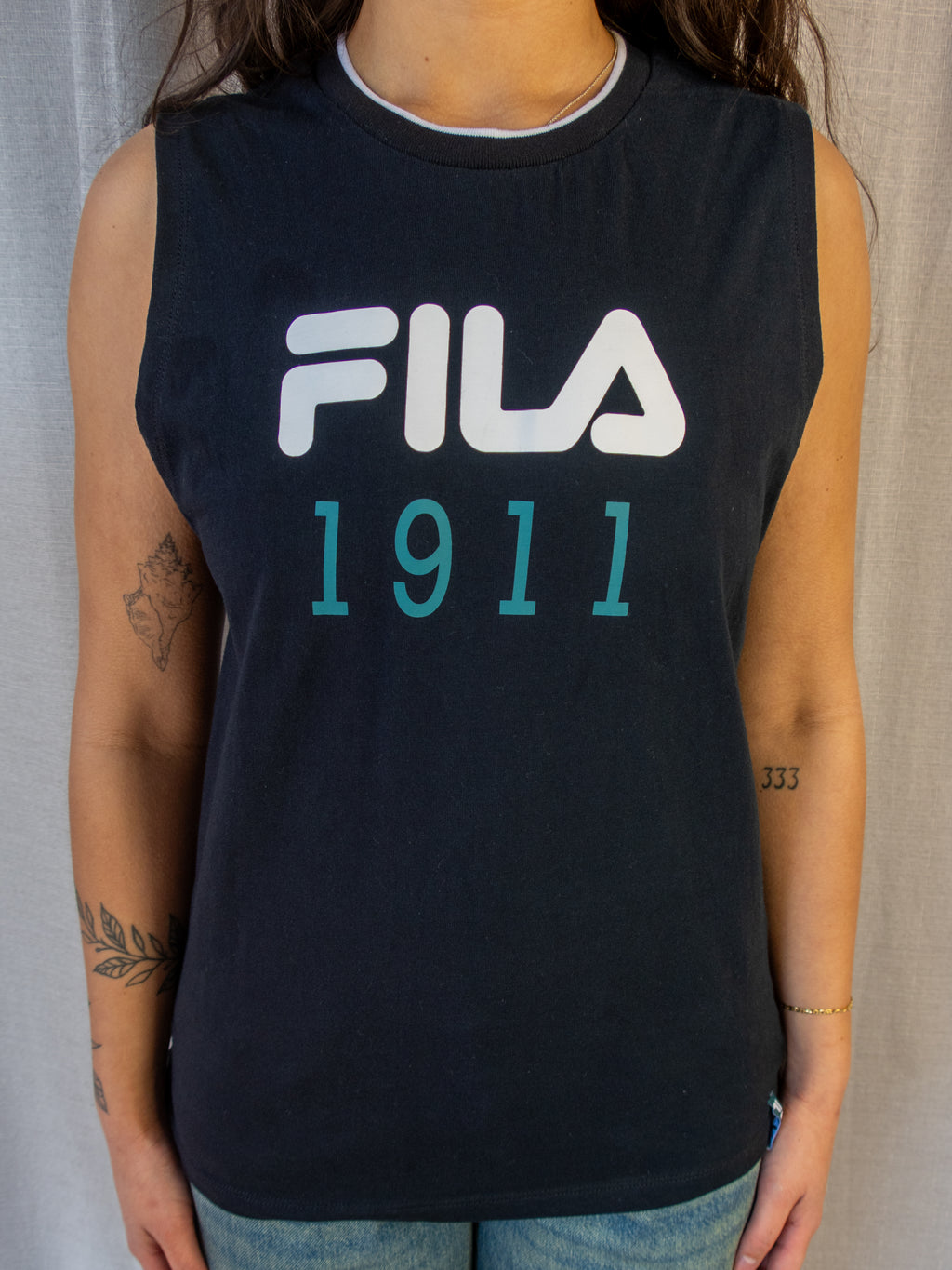 Fila Tank Top - Sport Logo Print - Size 14
