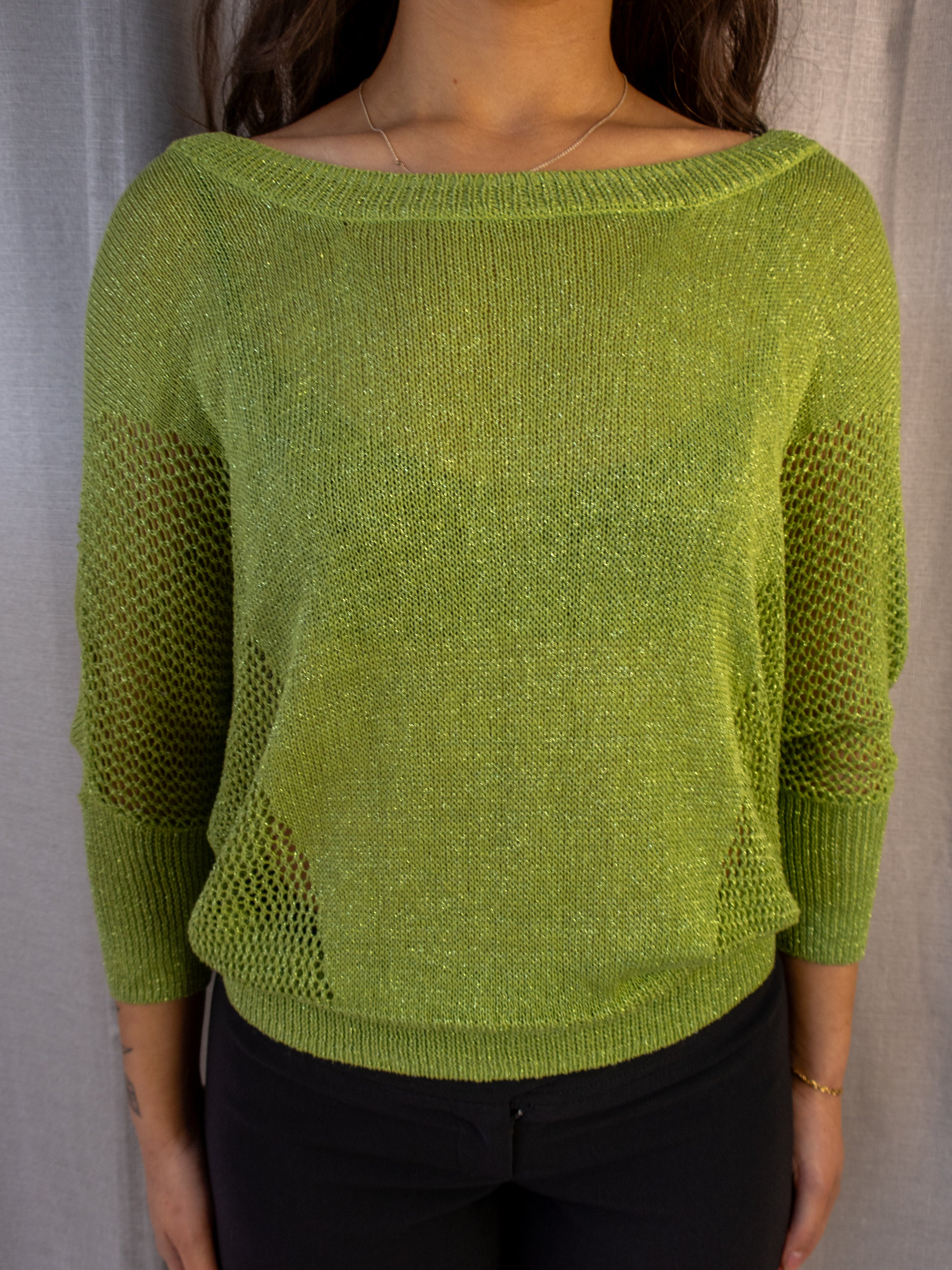 Y2K SES Knit Top - Lime Green - Size 14