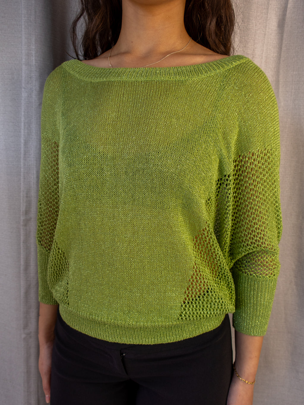 Y2K SES Knit Top - Lime Green - Size 14