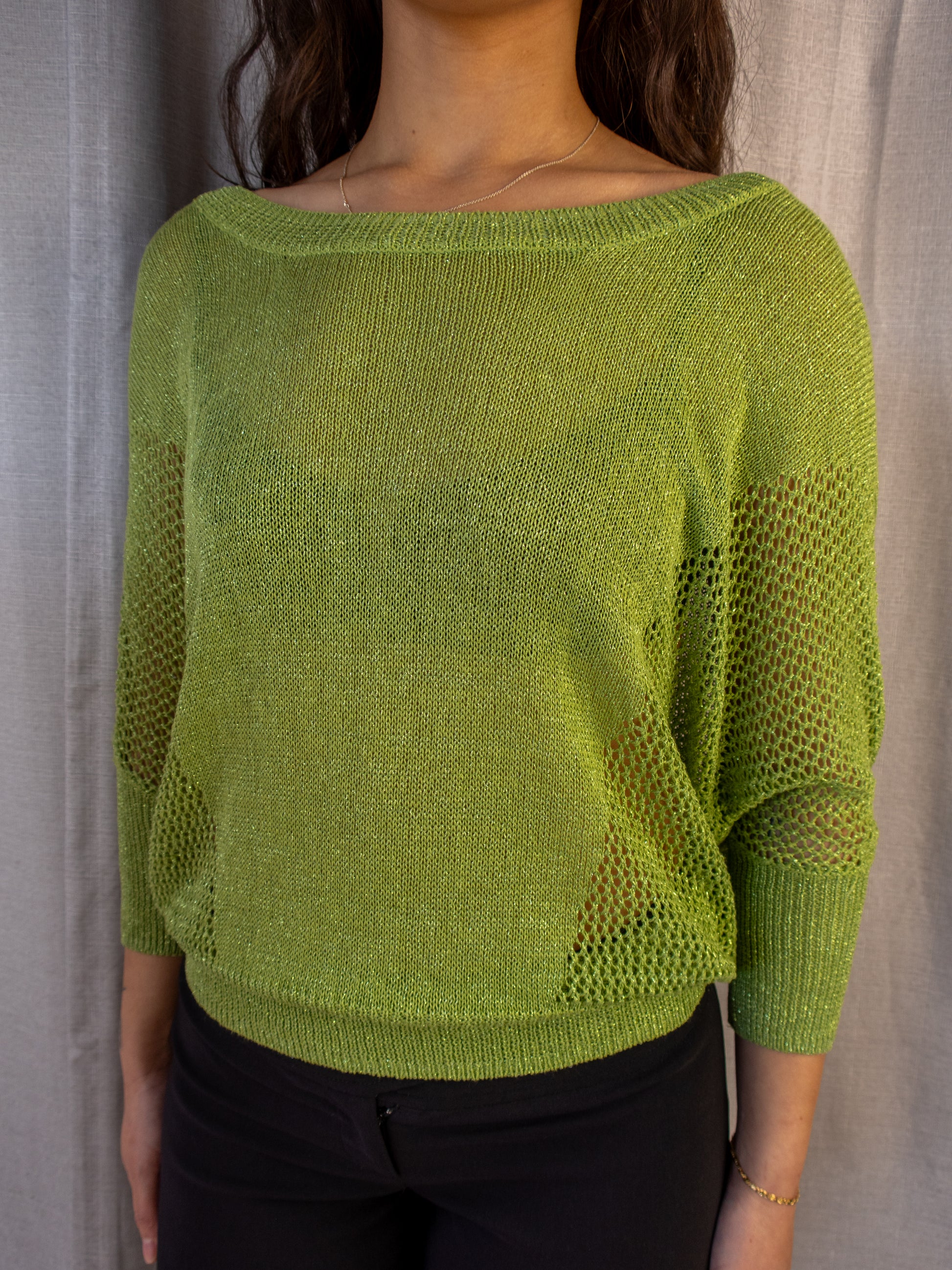 Y2K SES Knit Top - Lime Green - Size 14