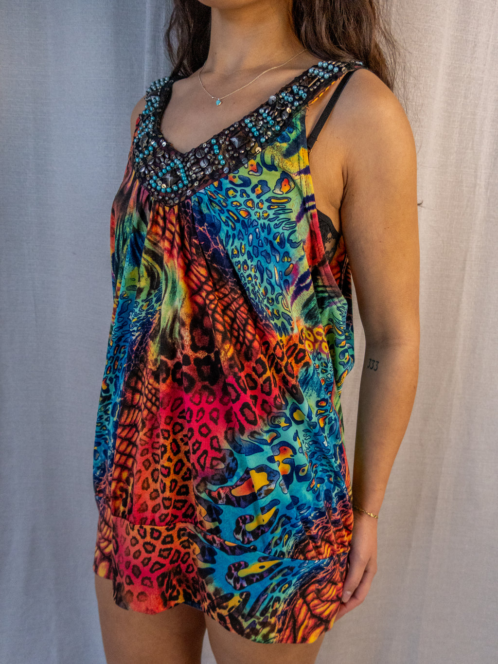 Y2K Crossroads Embellished Print Top - Multicolour - Size XXL