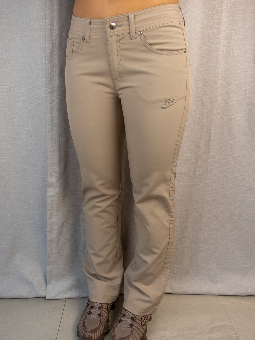 Y2K Nike Pants - Beige Straight Leg - Size Small