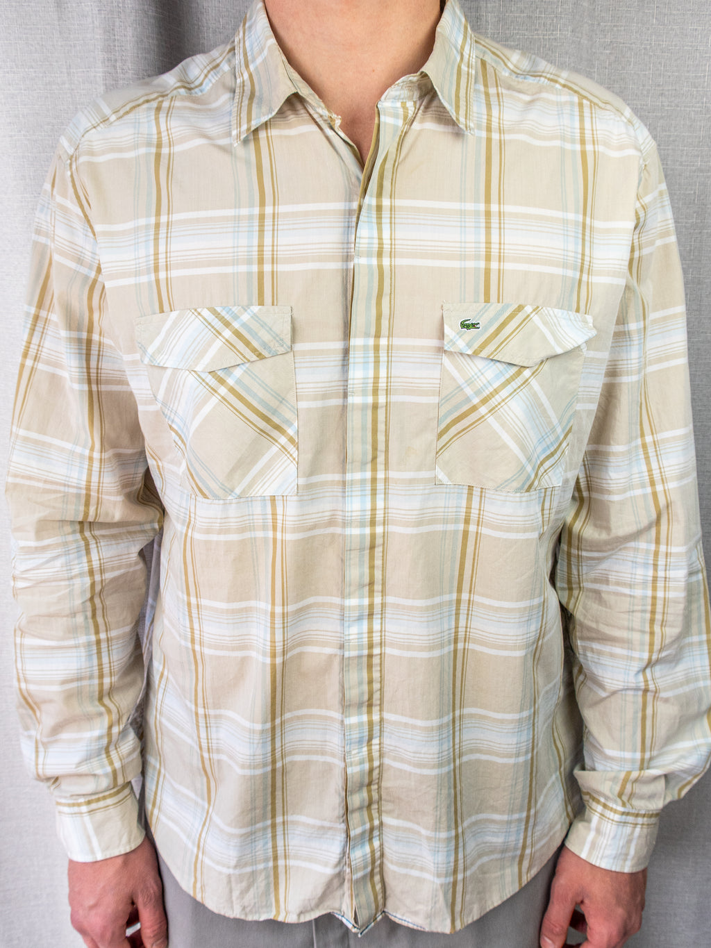 00's Lacoste Long-Sleeve Button-Up Shirt - XL