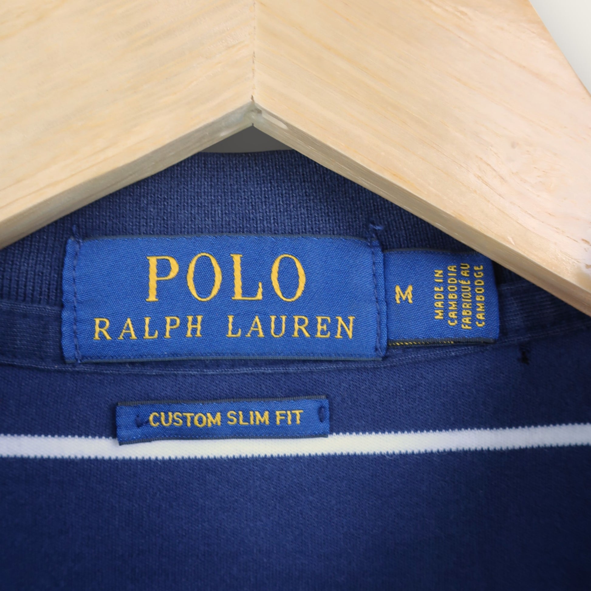 VINTAGE RALPH LAUREN STRIPED POLO SHIRT - M