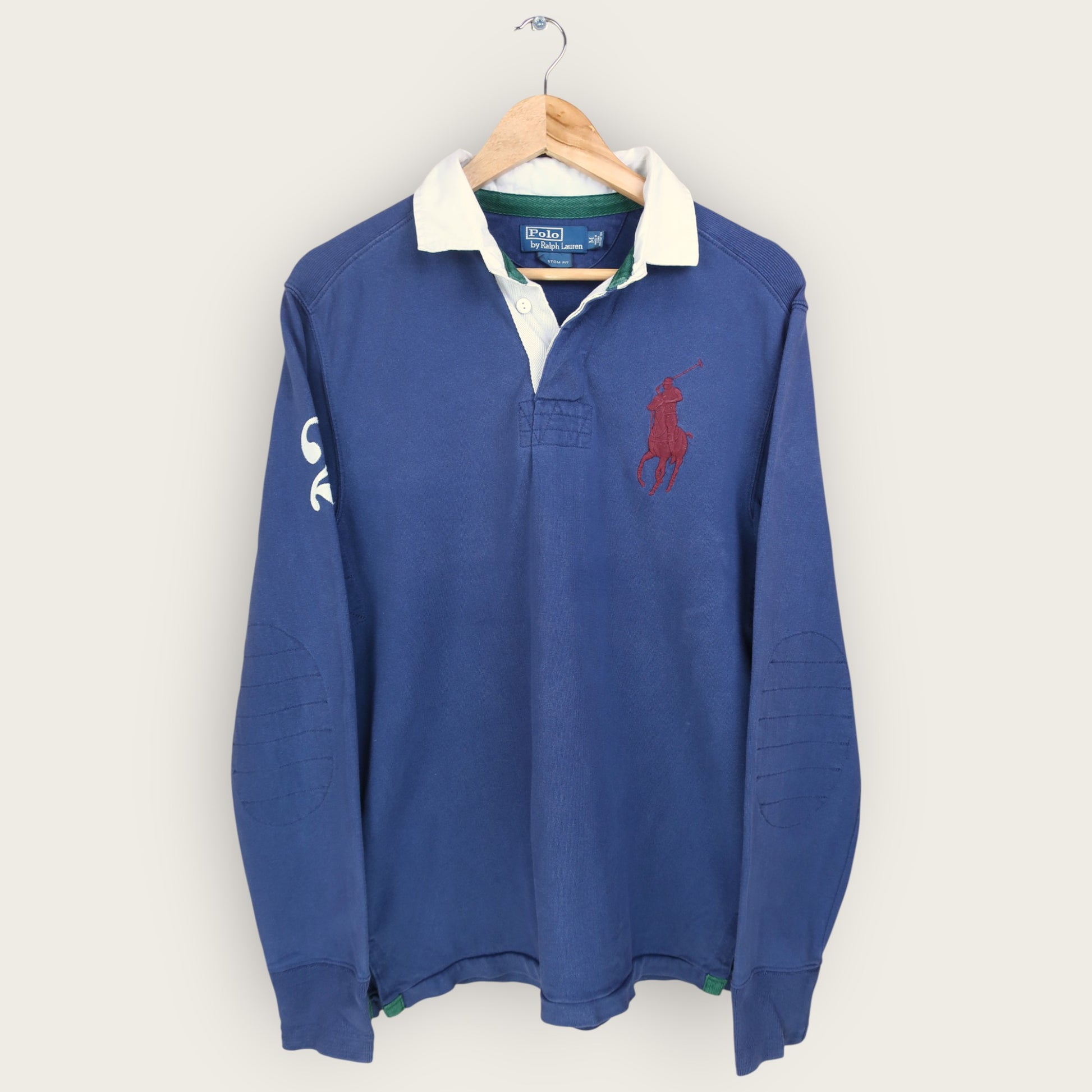 VINTAGE LONG-SLEEVE RALPH LAUREN RUGBY POLO SHIRT - M