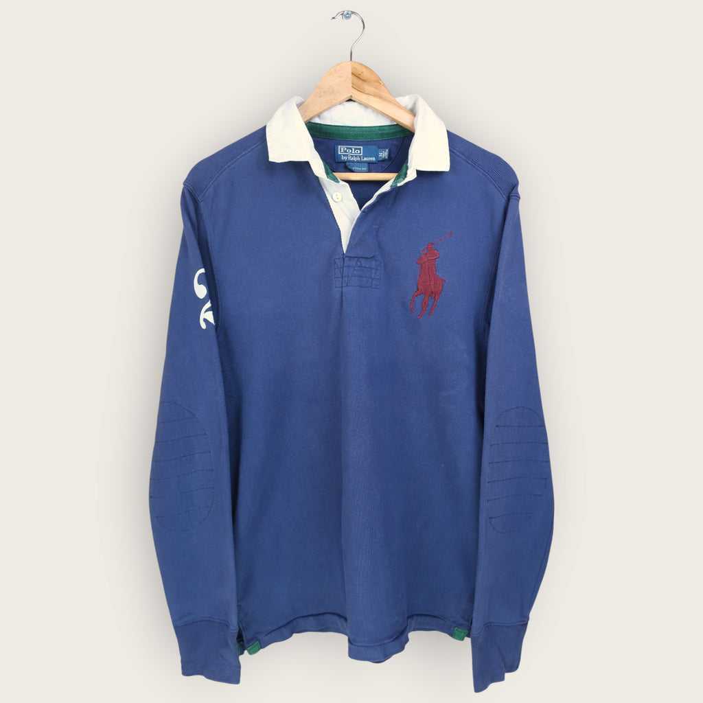 VINTAGE LONG-SLEEVE RALPH LAUREN RUGBY POLO SHIRT - M