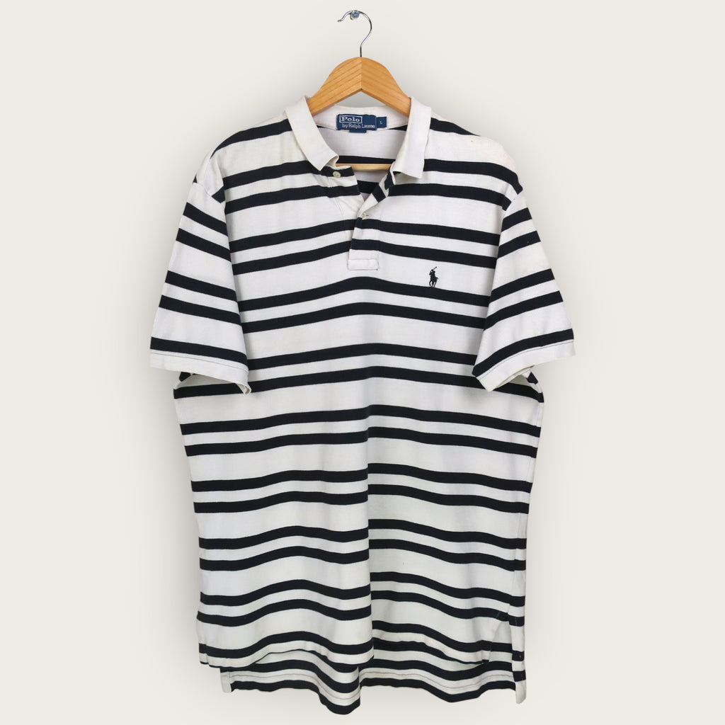 VINTAGE RALPH LAUREN STRIPED POLO SHIRT - L