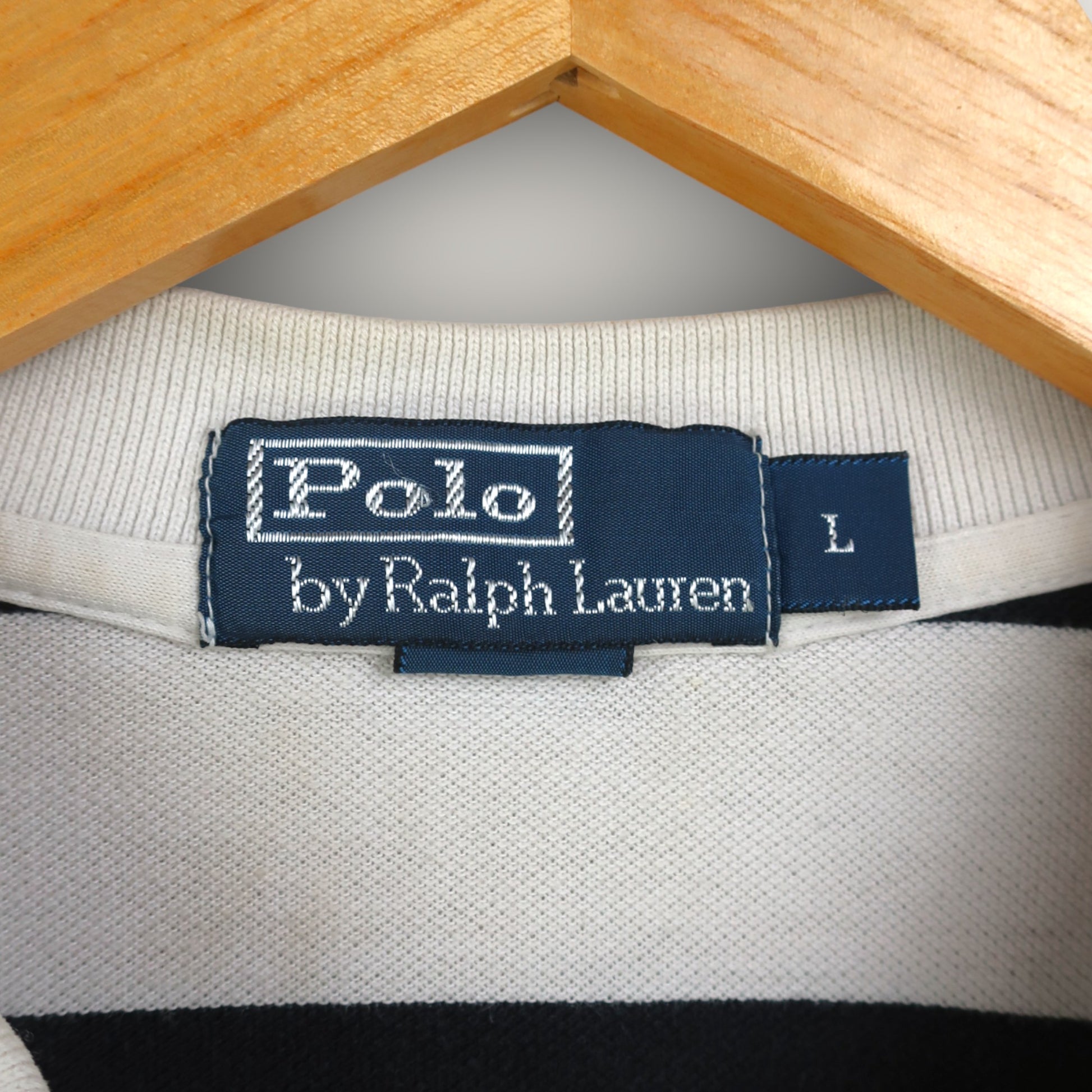 VINTAGE RALPH LAUREN STRIPED POLO SHIRT - L