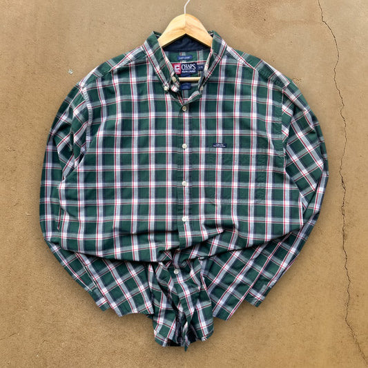 VINTAGE LONG-SLEEVE CHAPS RALPH LAUREN BUTTON-UP SHIRT - L